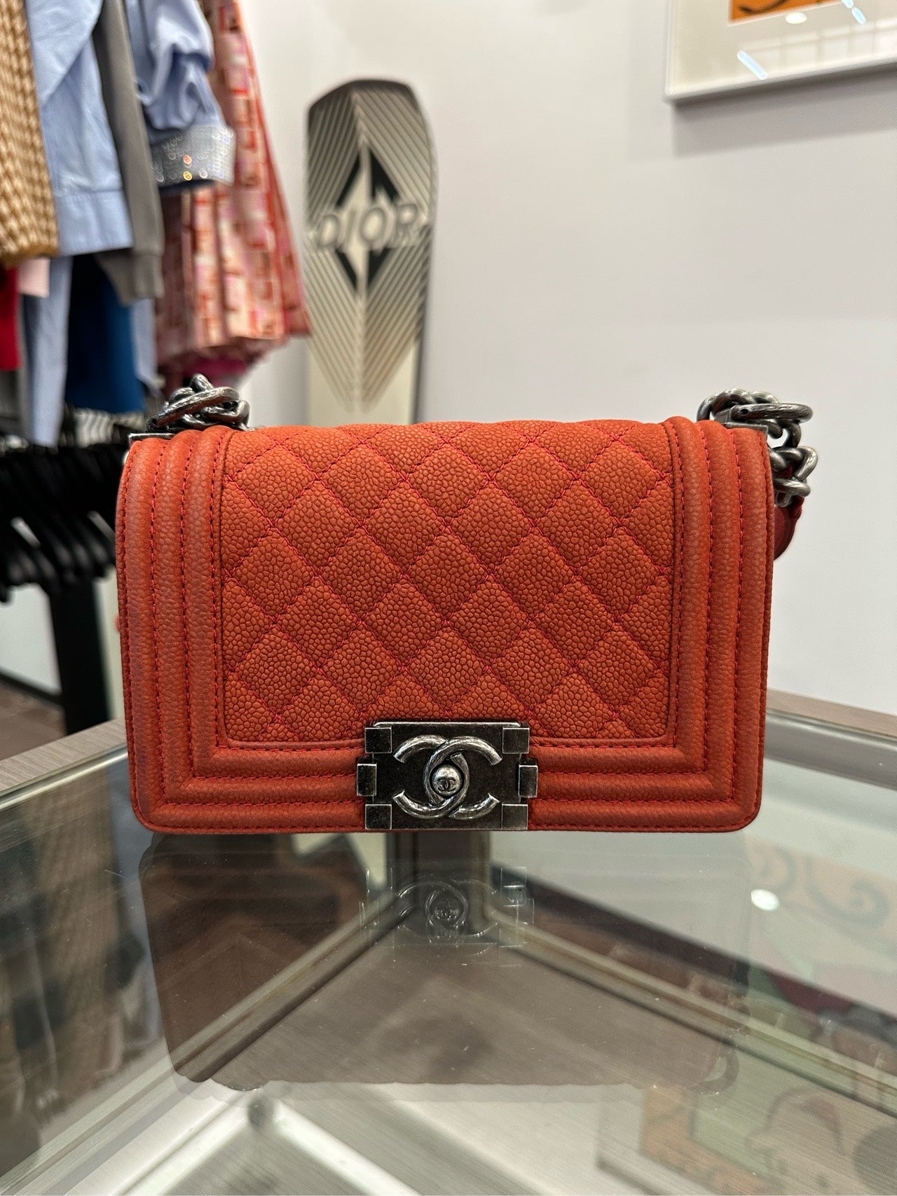 Chanel - Le Boy Small - Grained calfskin leather - Red - (small)