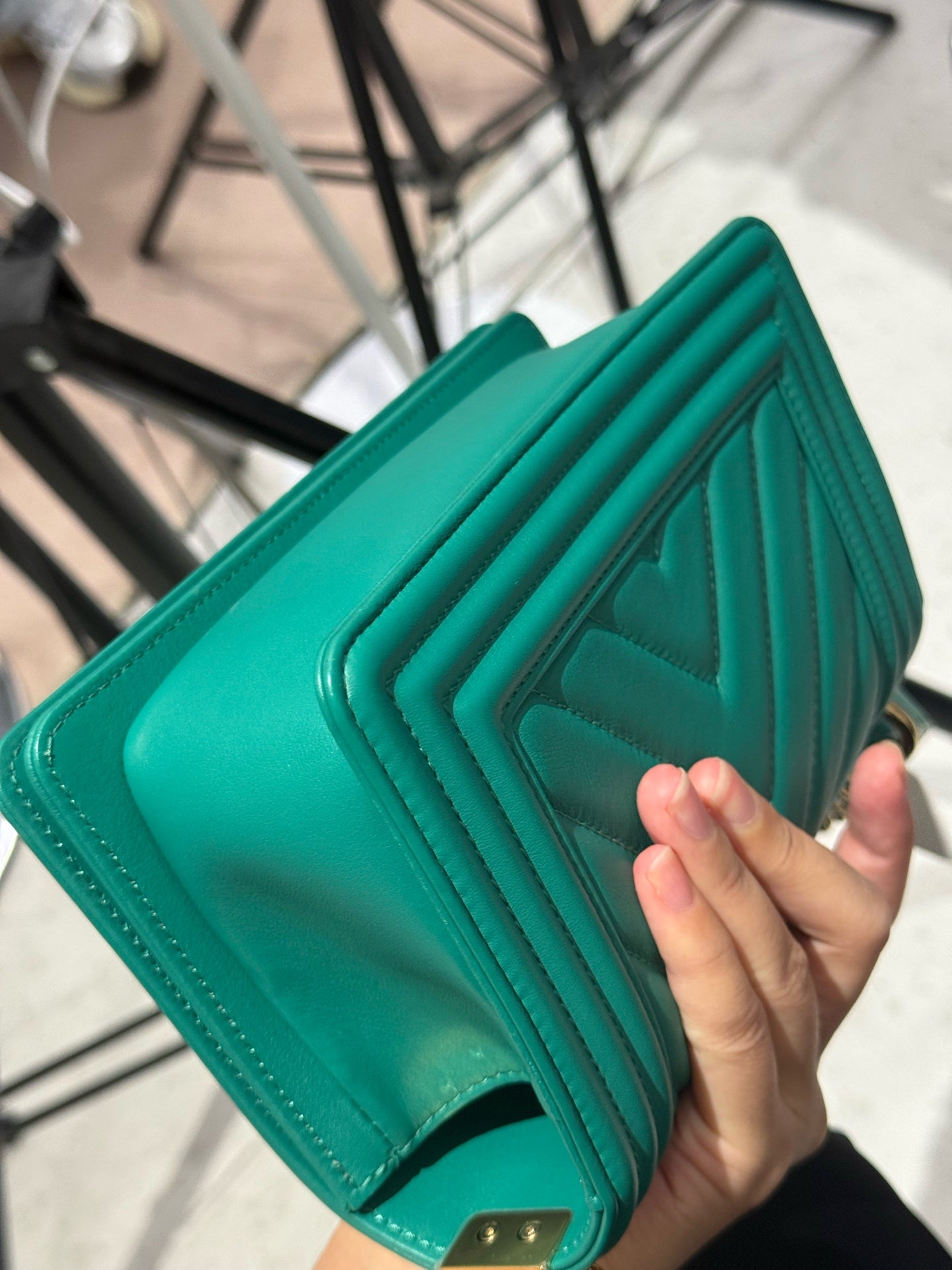 Chanel - Le Boy Flap Bag - Calfskin leather - Green - (small)