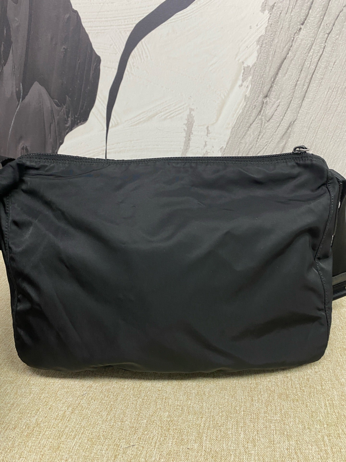 Prada - Nylon Messenger Bag - Nylon with leather trim - Black - (medium)