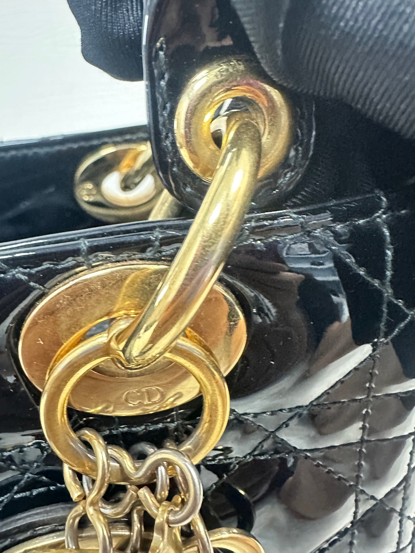 Dior - Lady Dior Medium - Patent leather - Black - (medium)