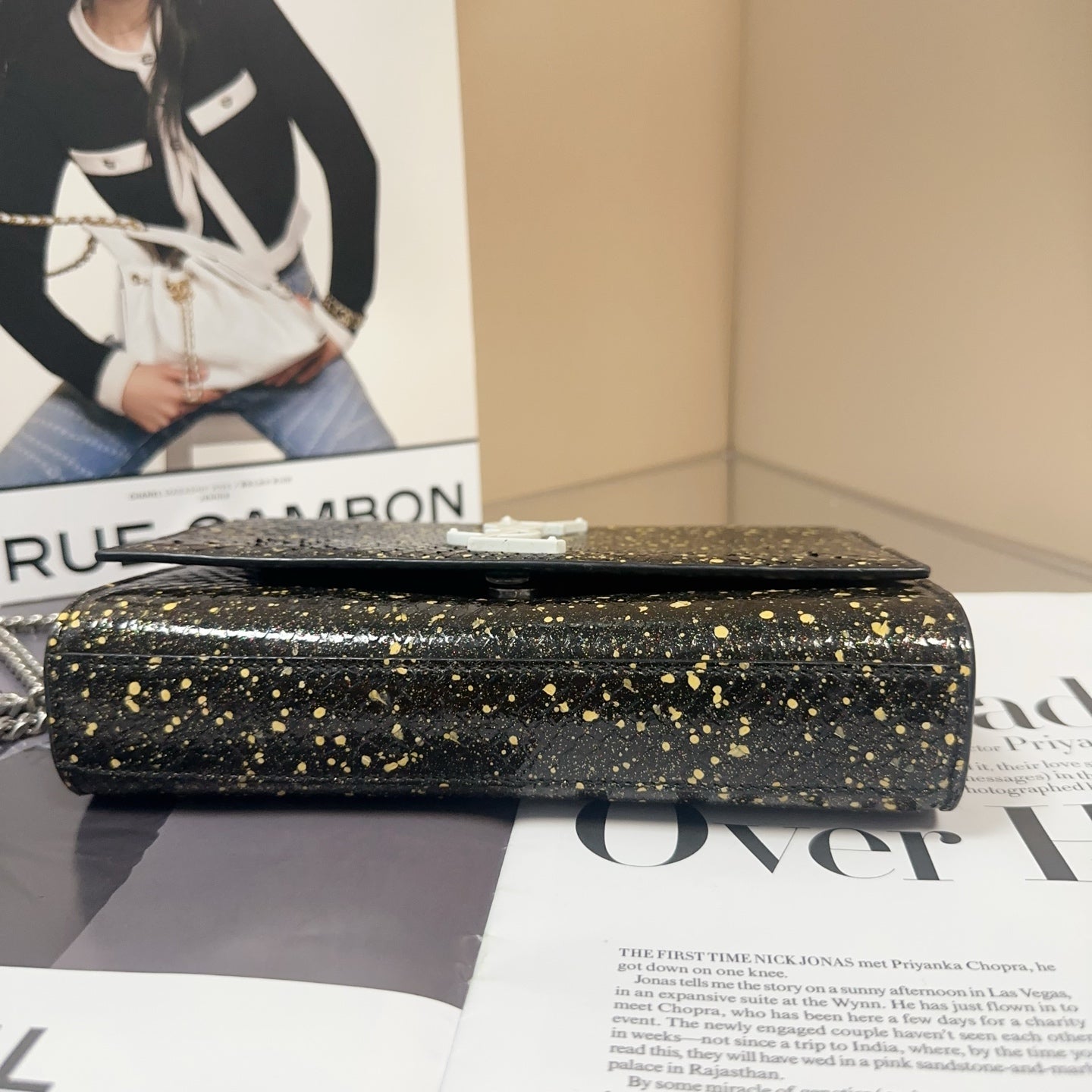 Saint Laurent - Kate - Embossed leather with faux snakeskin effect - Black - (mini)