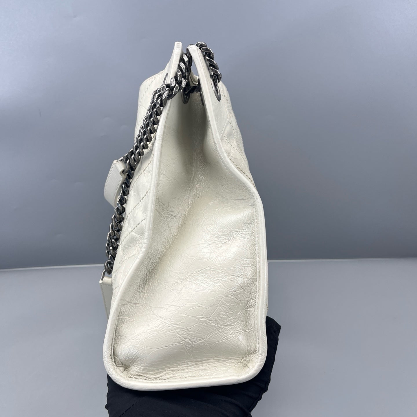 Saint Laurent - Niki Small Tote Bag - Leather - White - (small)