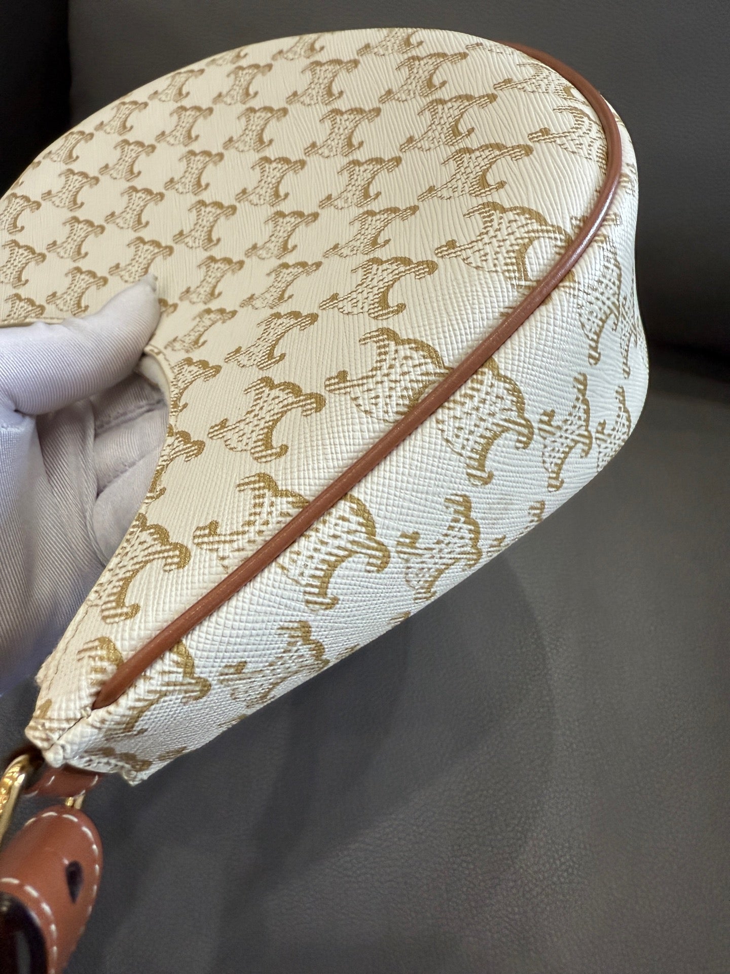 Celine - Ava Bag - Coated canvas with leather trim - White - (mini)