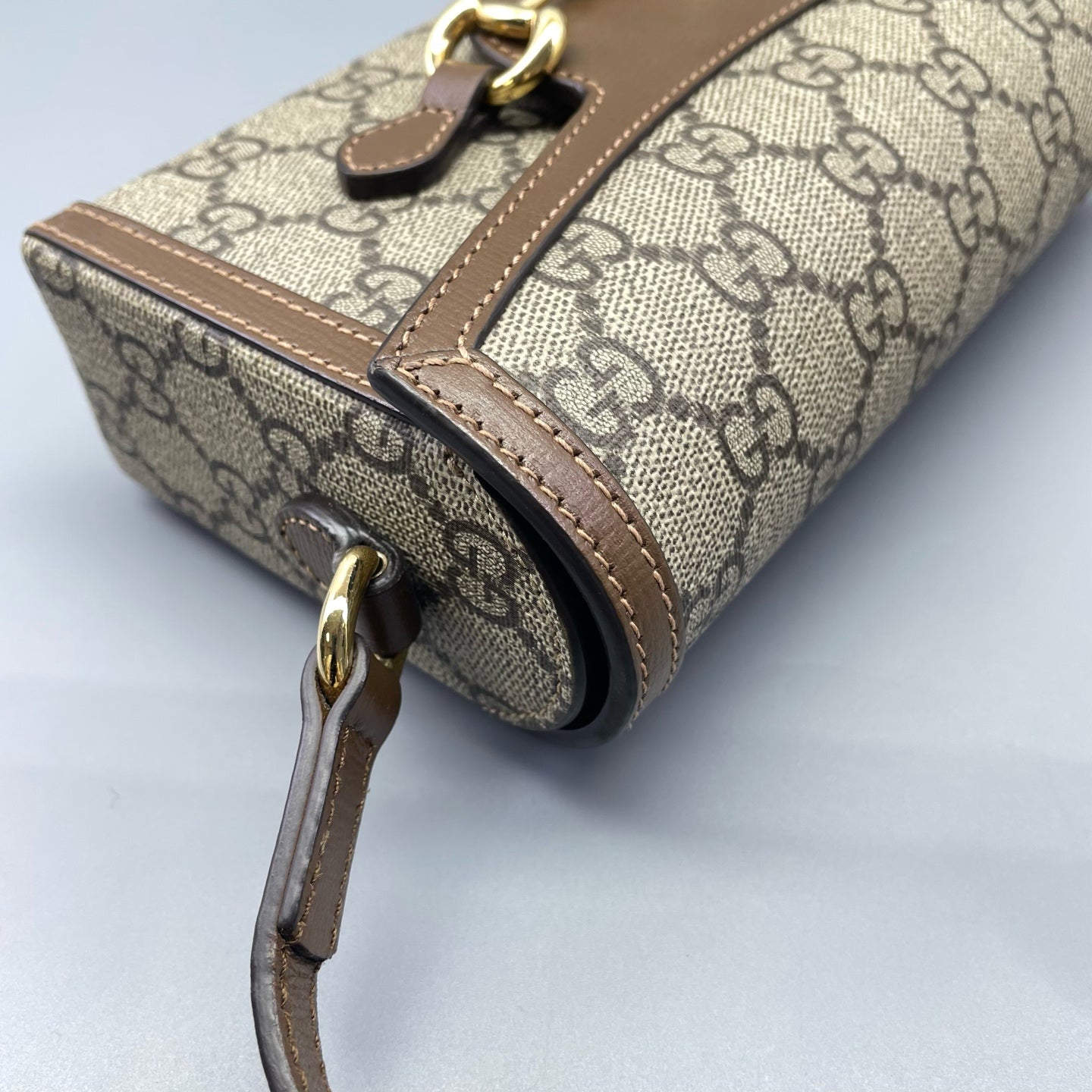Gucci - Horsebit 1955 Mini Bag - GG Supreme canvas with leather trim - Brown - (mini)