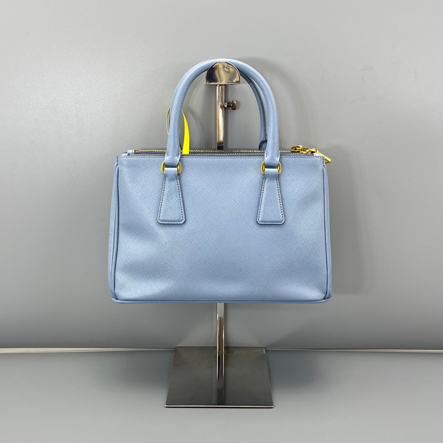 Prada - Saffiano Lux Double Zip Tote - Saffiano leather - Blue - (Small)