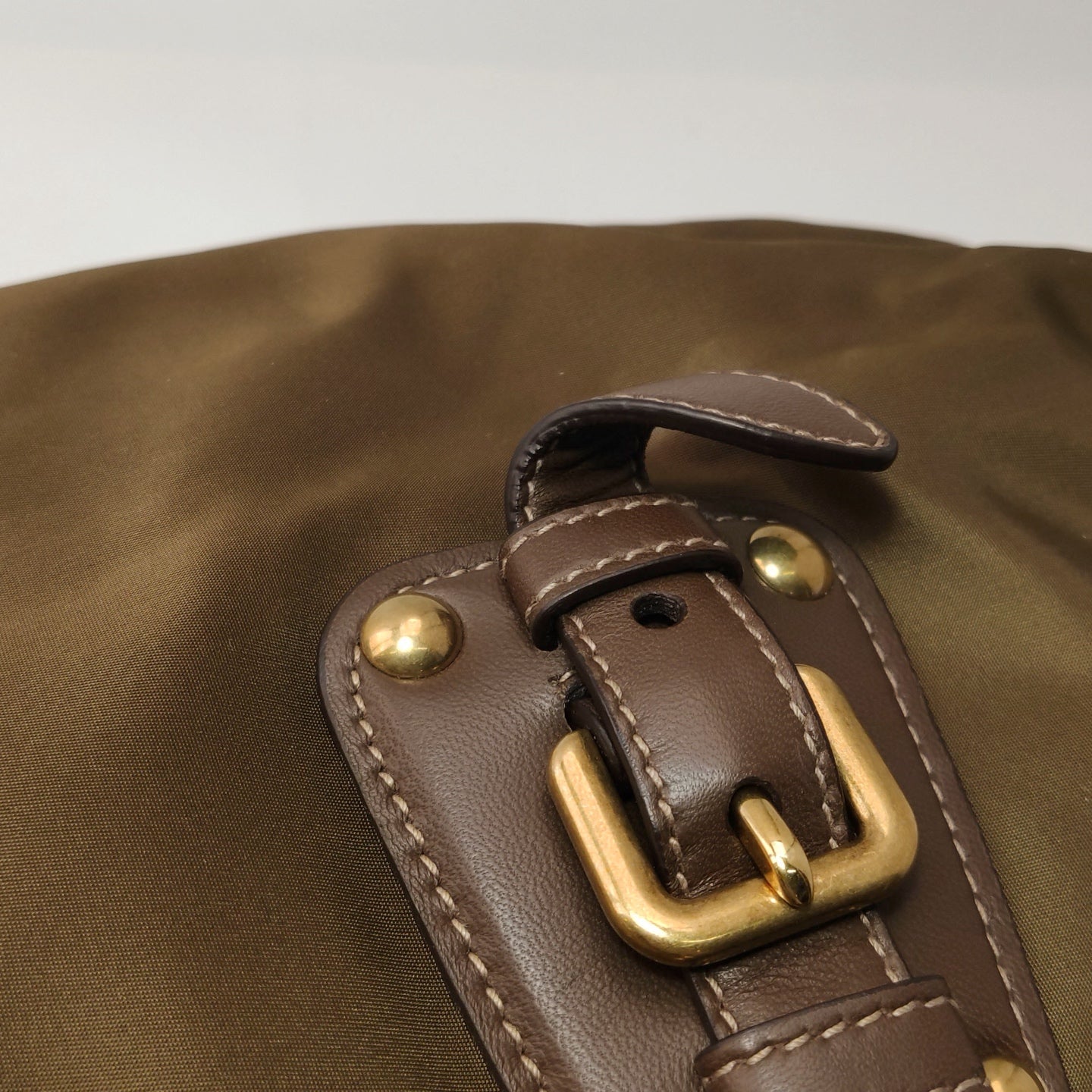 Prada - 1BA841-QXO-F0002 - Nylon - Olive Green with Brown Accents - (Medium)