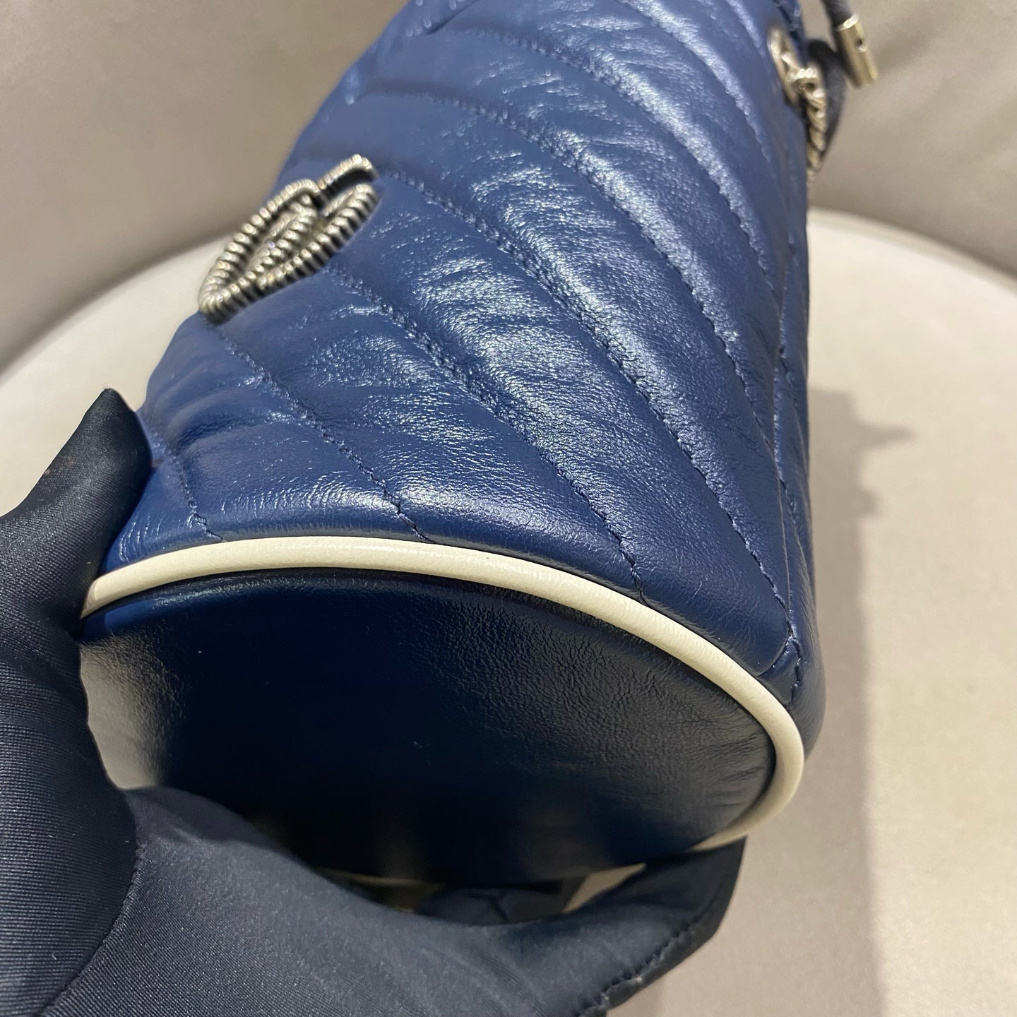Gucci - Marmont Mini Bucket Bag - Leather - Navy - (mini)