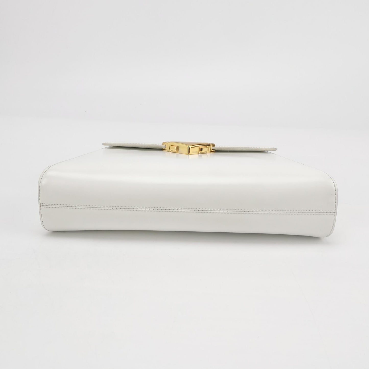 Prada - Vintage Trapezoid Shoulder Bag - Leather - White - (Small)