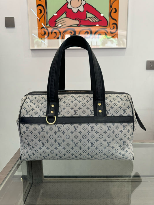 Louis Vuitton - Monogram Denim Boston Bag - Denim with leather trim - Blue - (small)