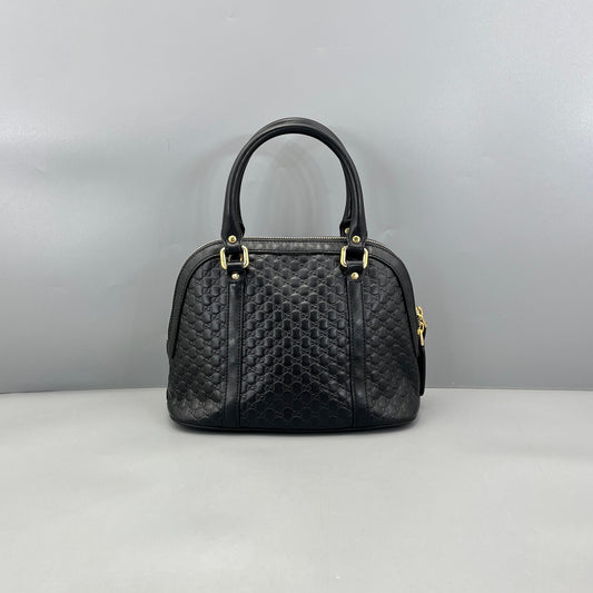 Gucci - Microguccissima Dome Bag (Outlet Style) - Leather - Black - (medium)