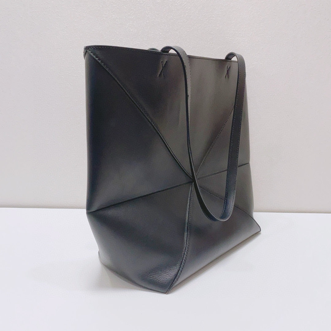 Loewe - Puzzle Fold Tote - Calfskin leather - Black - (Medium)