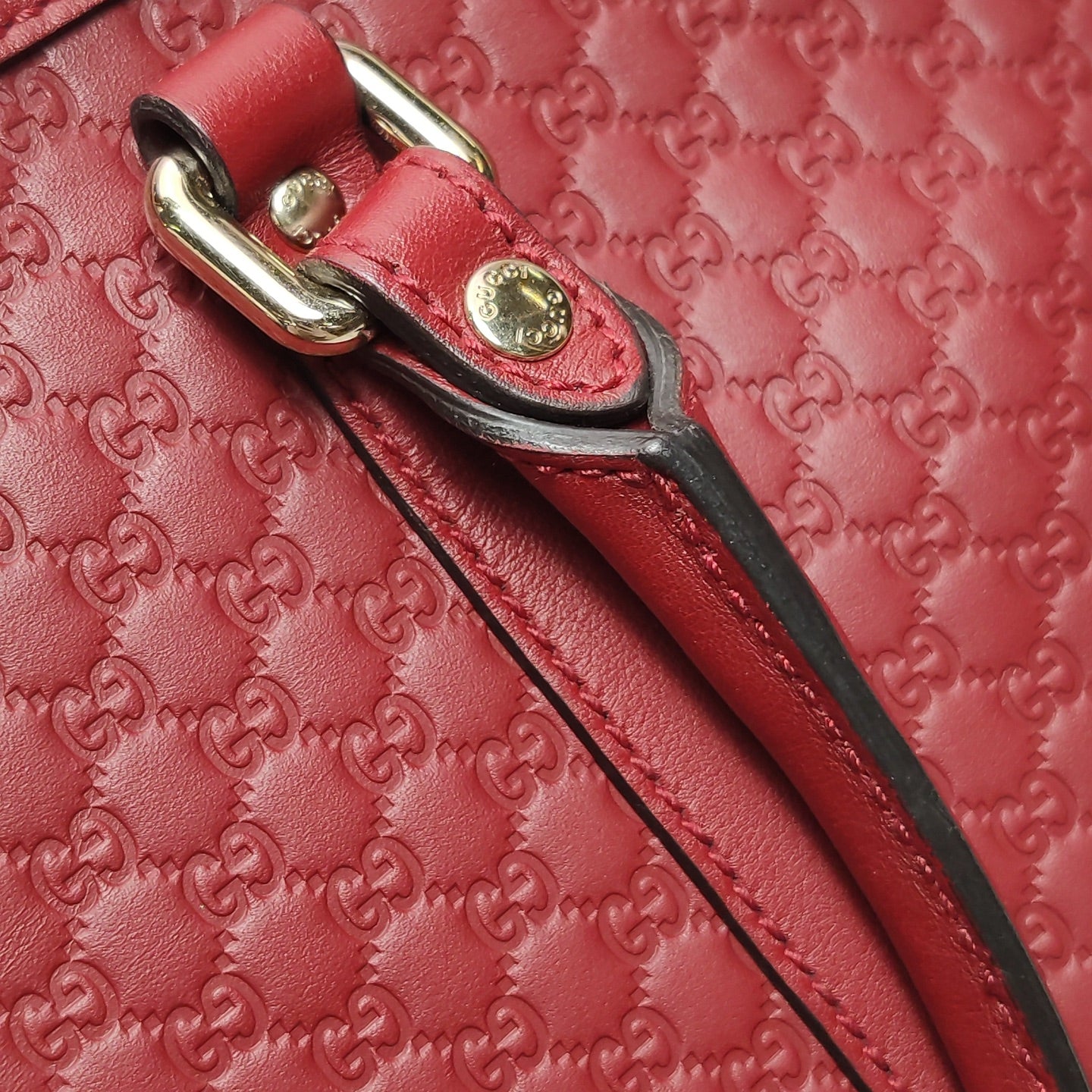 Gucci - Gucci Microguccissima Leather Top Handle Tote Bag 449656 - Leather - Red - (medium)