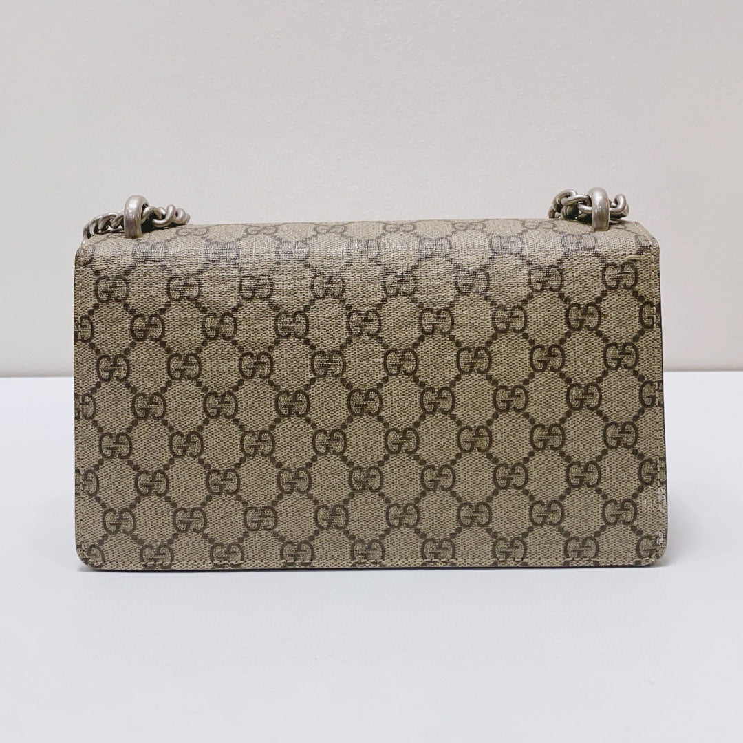 Gucci - Dionysus Small Shoulder Bag - GG Supreme coated canvas and suede - Beige and Camel - (Small)