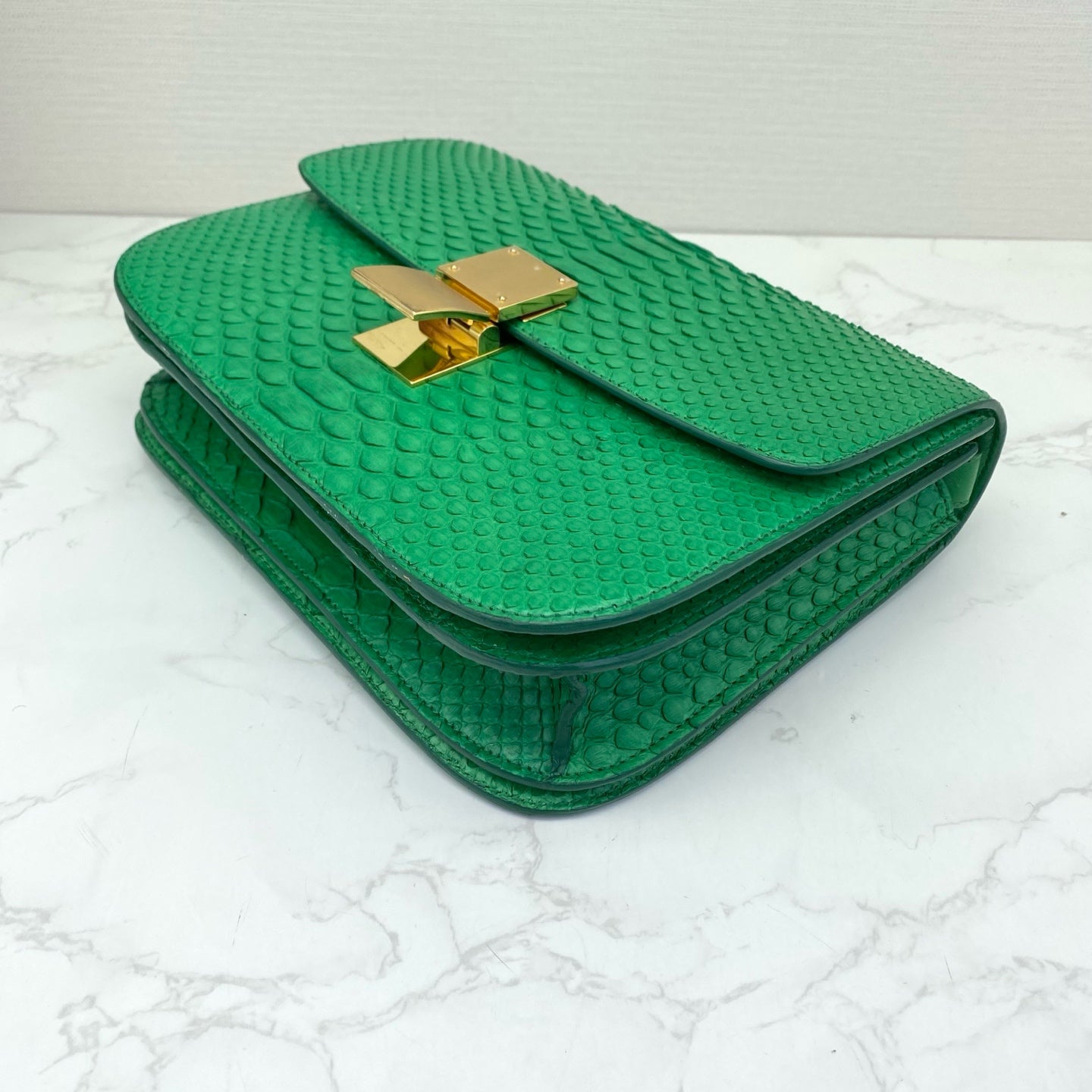 Celine - Classic Box - Exotic leathers - Python - Green - (small)