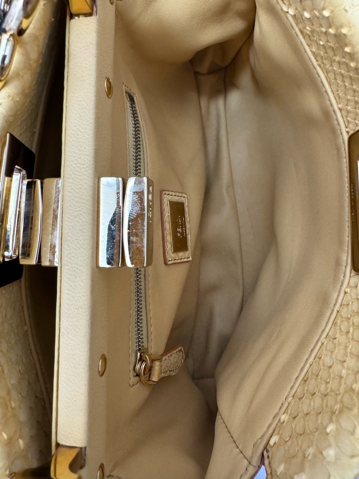 Fendi - Peekaboo Mini - Exotic leathers - Python - Yellow - (mini)