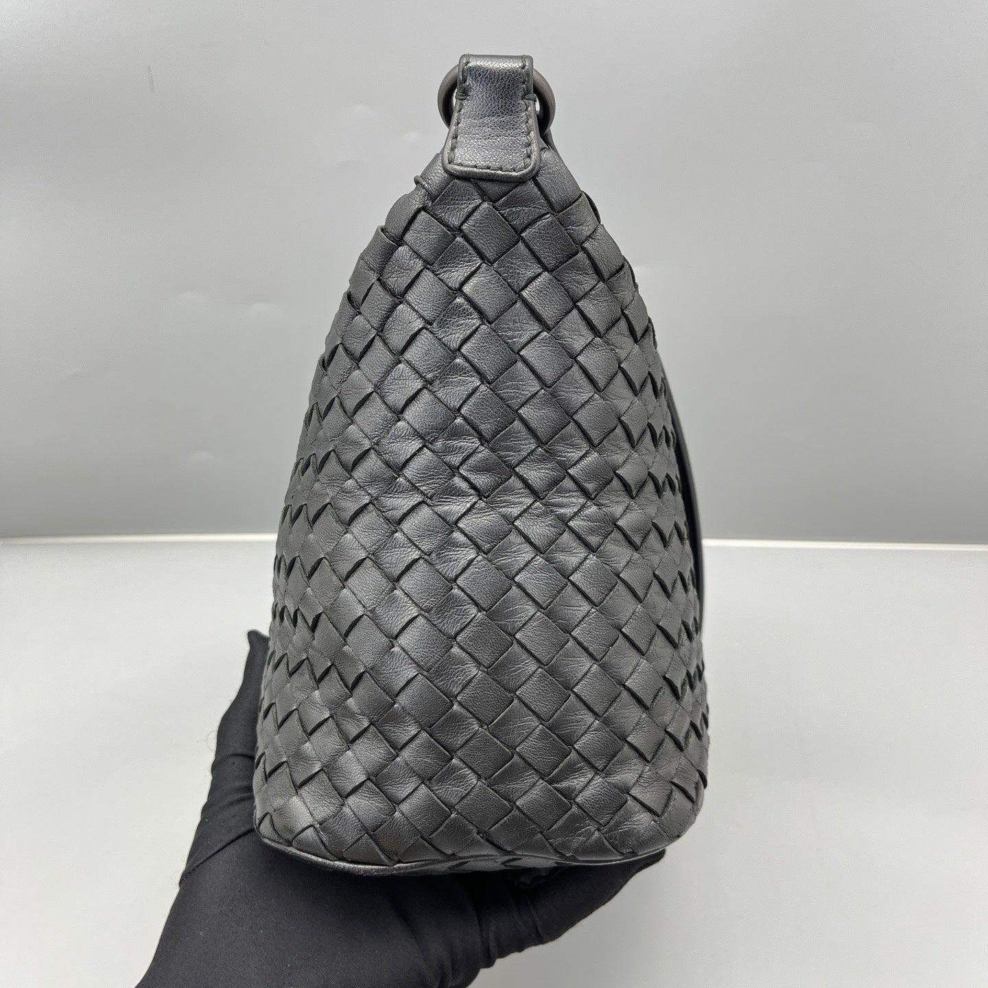 Bottega Veneta - Intrecciato Small Shoulder Bag - Lambskin leather - Black - (mini)