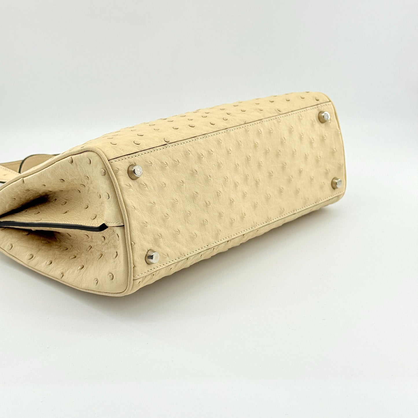 Gucci - Zumi Top Handle Bag - Ostrich leather - Beige - (Small)