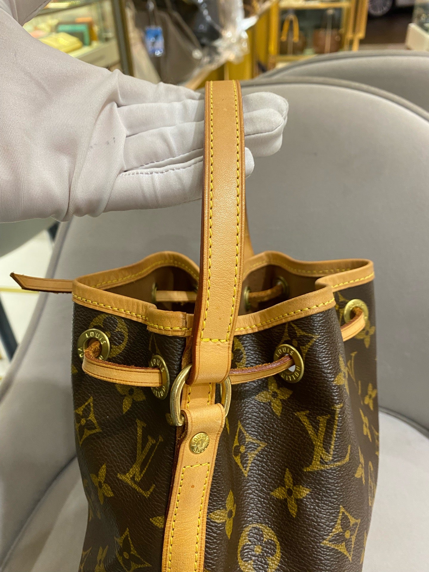 Louis Vuitton - Mini Noé - Monogram coated canvas with natural cowhide leather (Vachetta) trim - Brown - (mini)