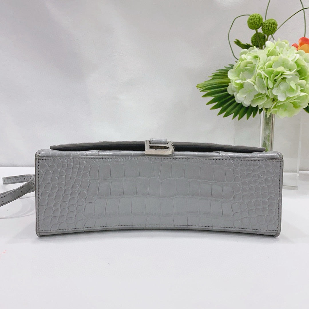 Balenciaga - Hourglass Top Handle Bag - Leather - Grey - (large)