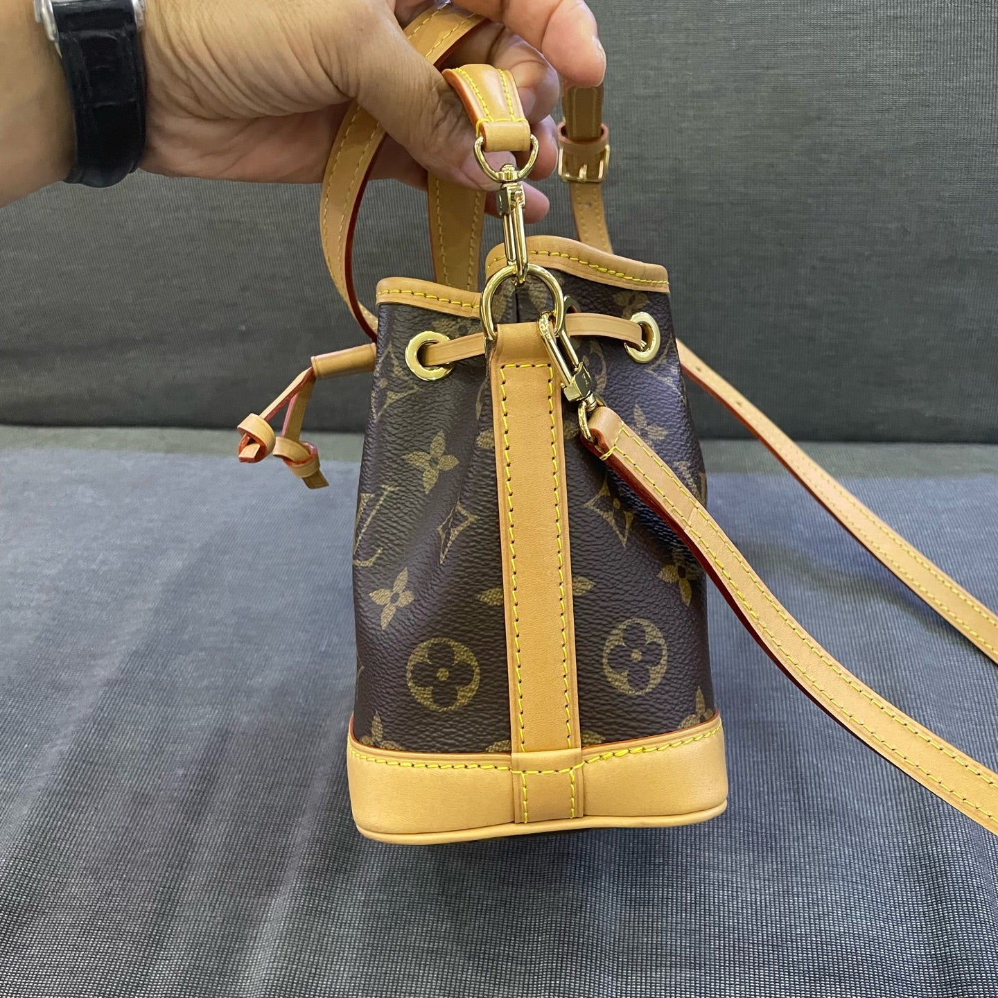 Louis Vuitton - Noe Nano - Monogram coated canvas with Vachetta leather trim - Brown - (mini)
