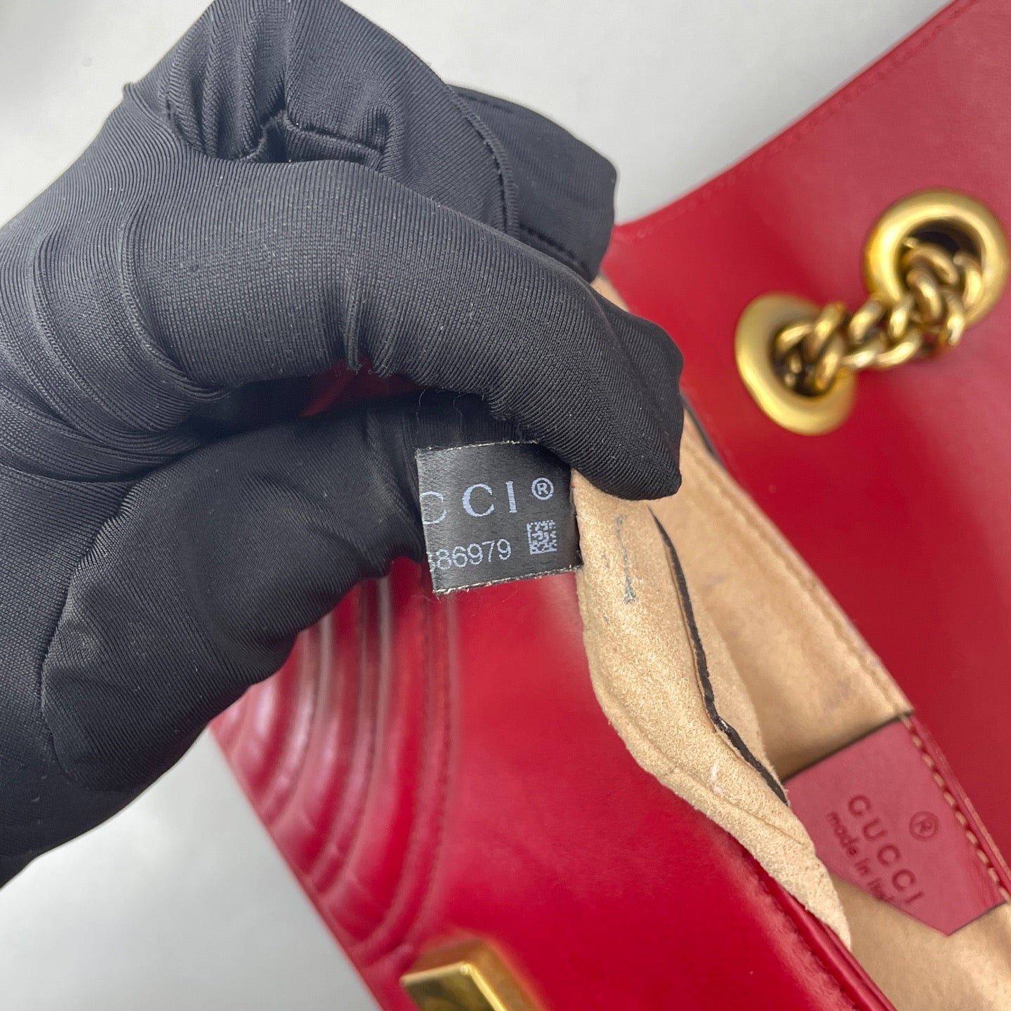 Gucci - GG Marmont Matelassé Mini Bag - Leather - Red - (mini)
