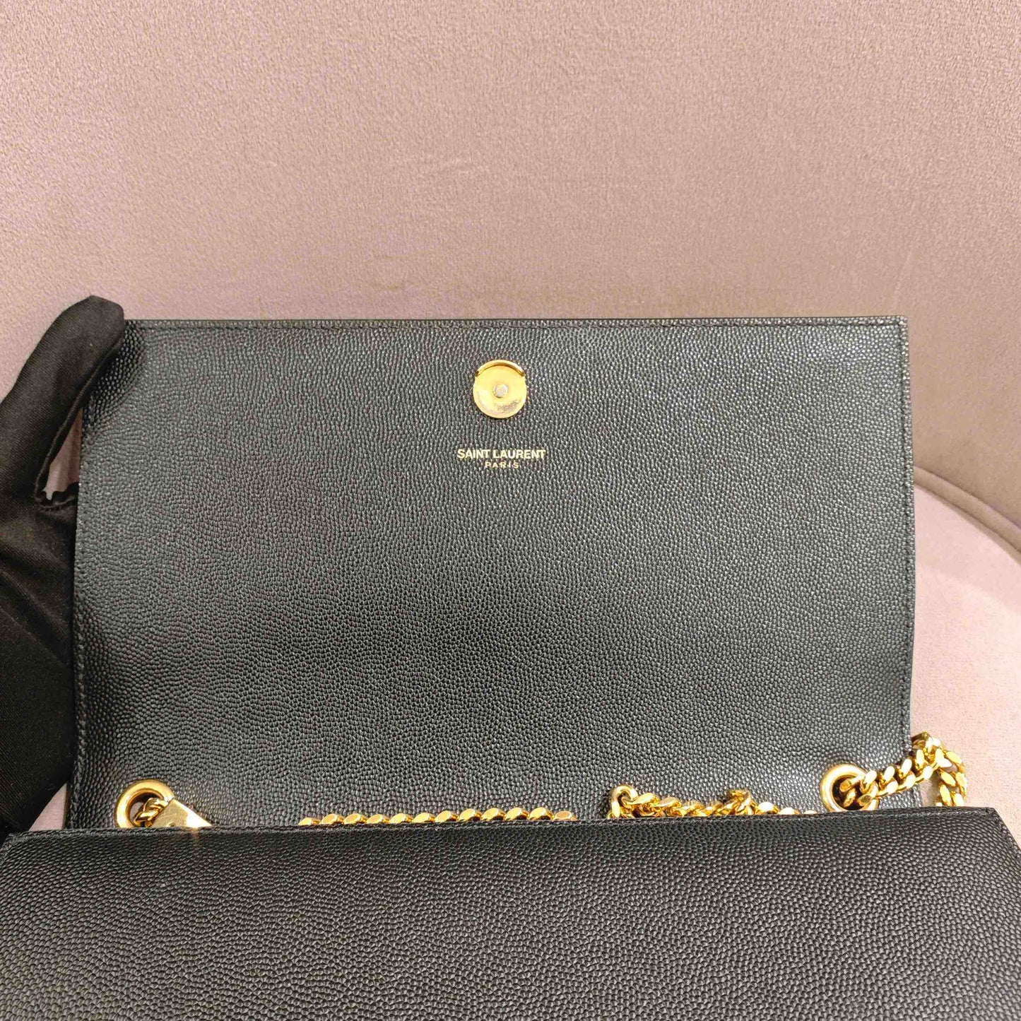Saint Laurent - Kate - Grained calfskin leather - Black - (small)