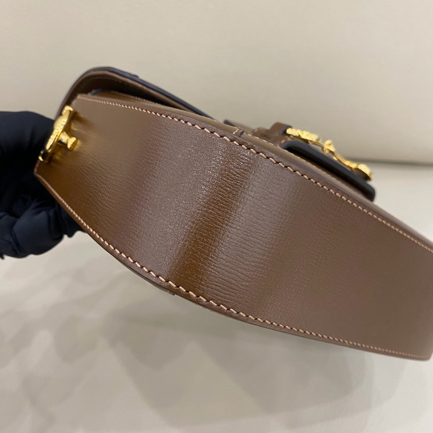 Gucci - Horsebit 1955 Small Shoulder Bag - GG Supreme canvas with leather trim - Beige and Brown - (small)