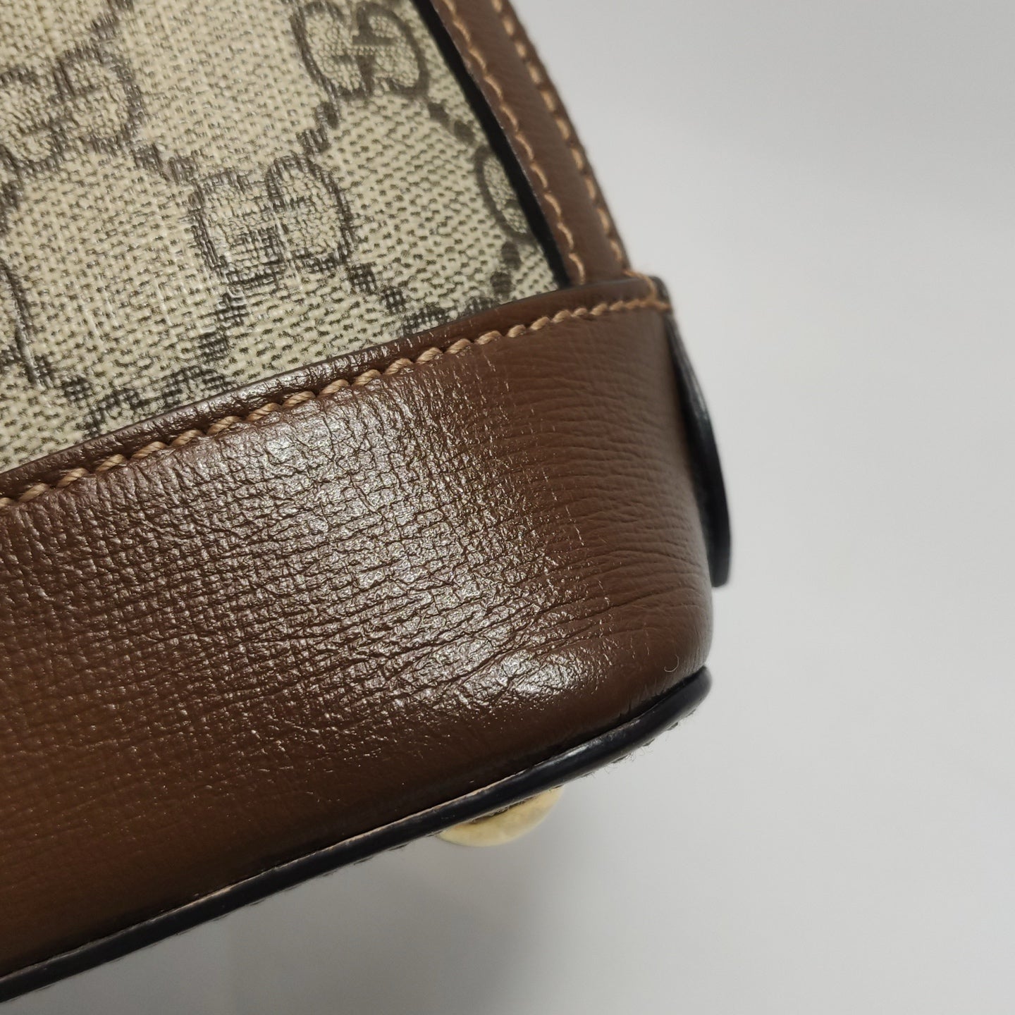 Gucci - Horsebit 1955 - GG Supreme canvas with leather trim - Beige and Brown - (small)