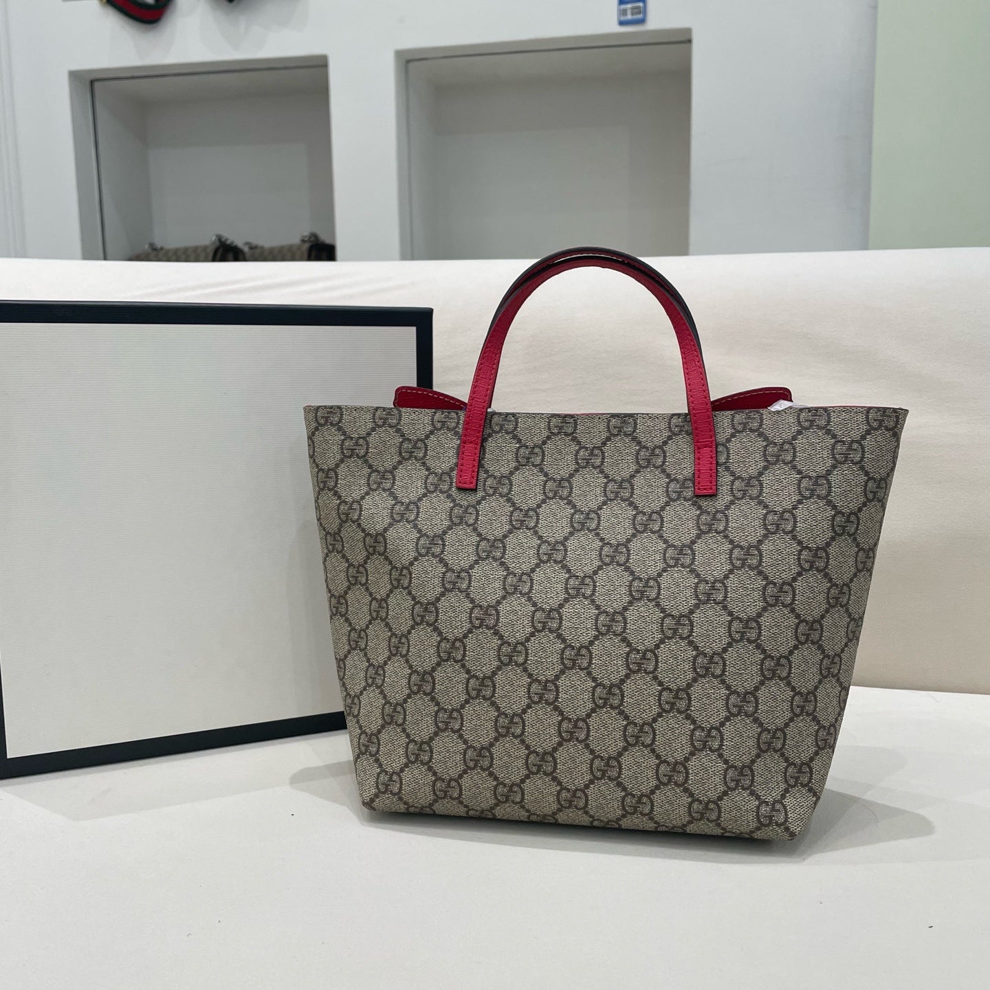 Gucci - Kids' GG Supreme Butterfly Tote - Coated canvas with leather trim and appliqué - Beige with red and multicolour accents - (mini)
