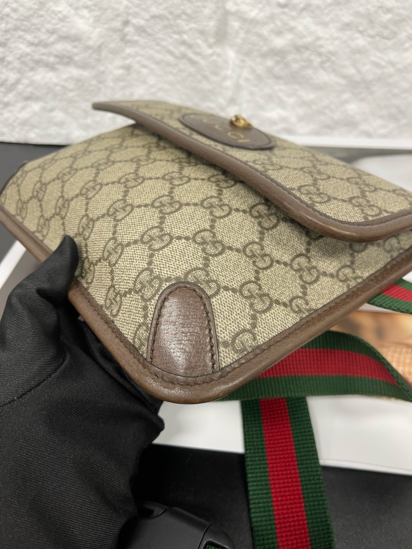 Gucci - GG Supreme Tiger Head Belt Bag - Coated canvas with leather trim - Brown - (medium)