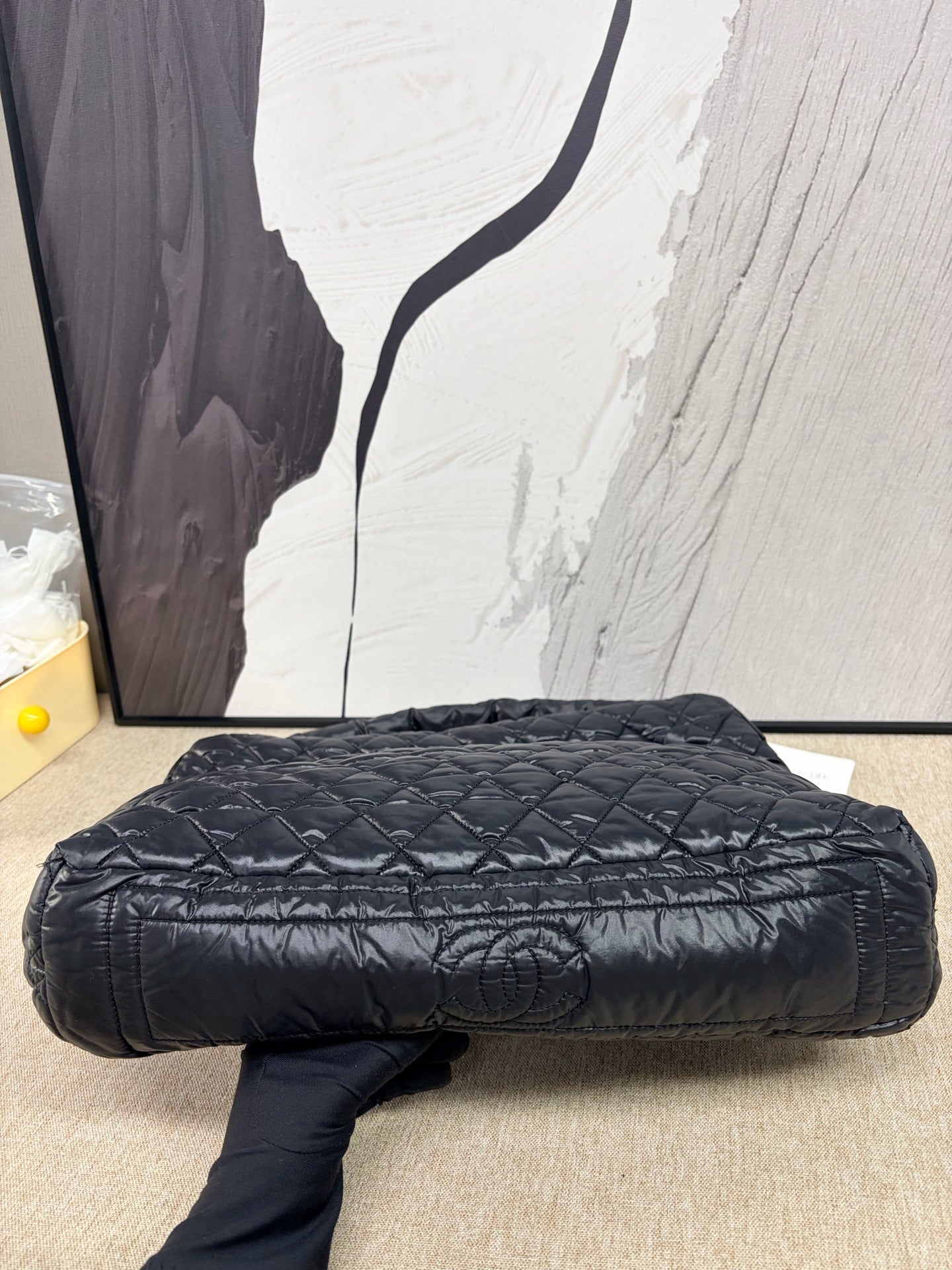 Chanel - Hobo Puffer Bag - High-quality puffer material (likely Polyamide/Nylon) - Black - (Large)
