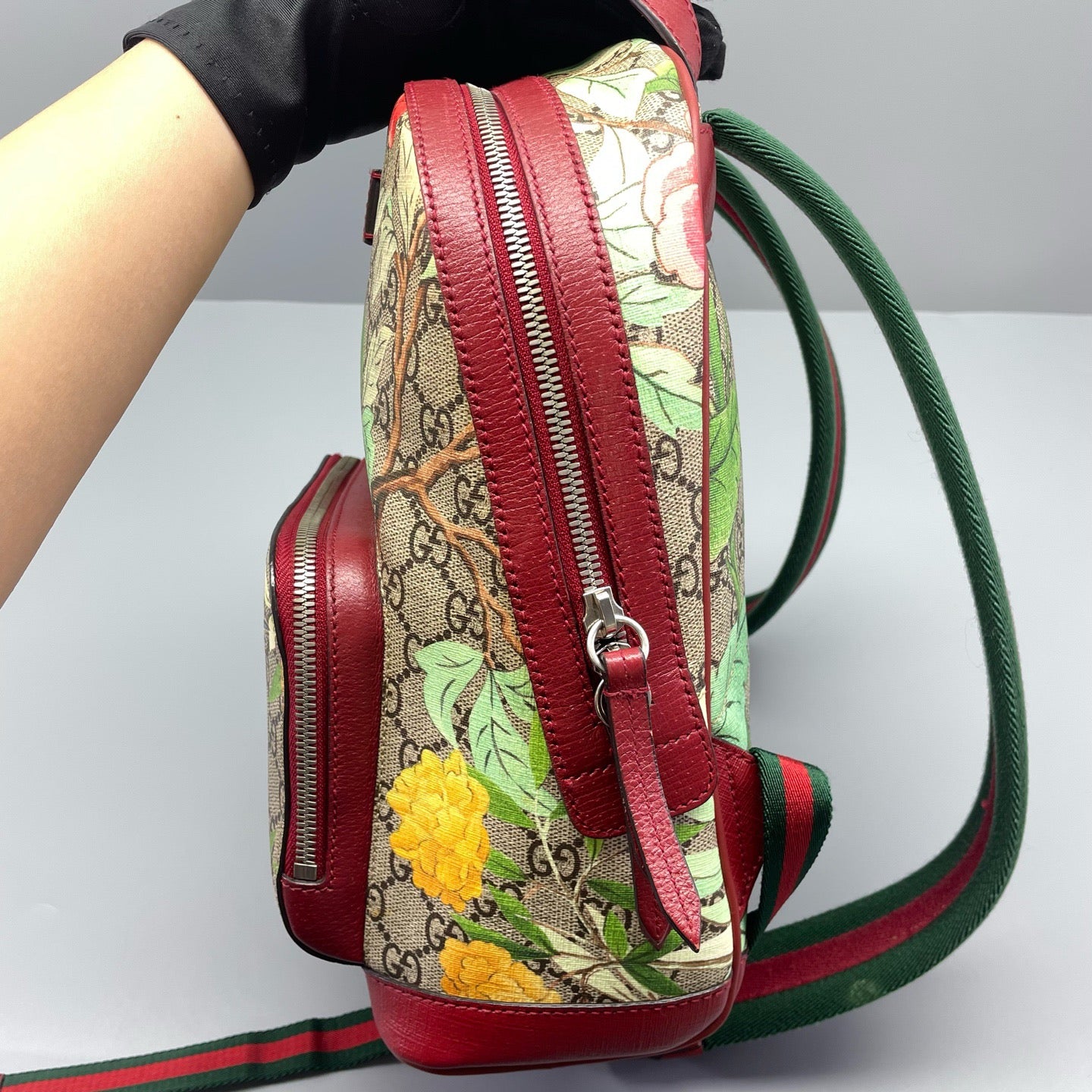 Gucci - Hummingbird Floral Backpack - Coated canvas with leather trim - Multicolour - (Medium)