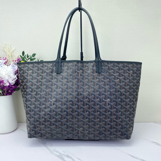 Goyard - Saint Louis PM - Goyardine canvas with leather trim - Black - (medium)
