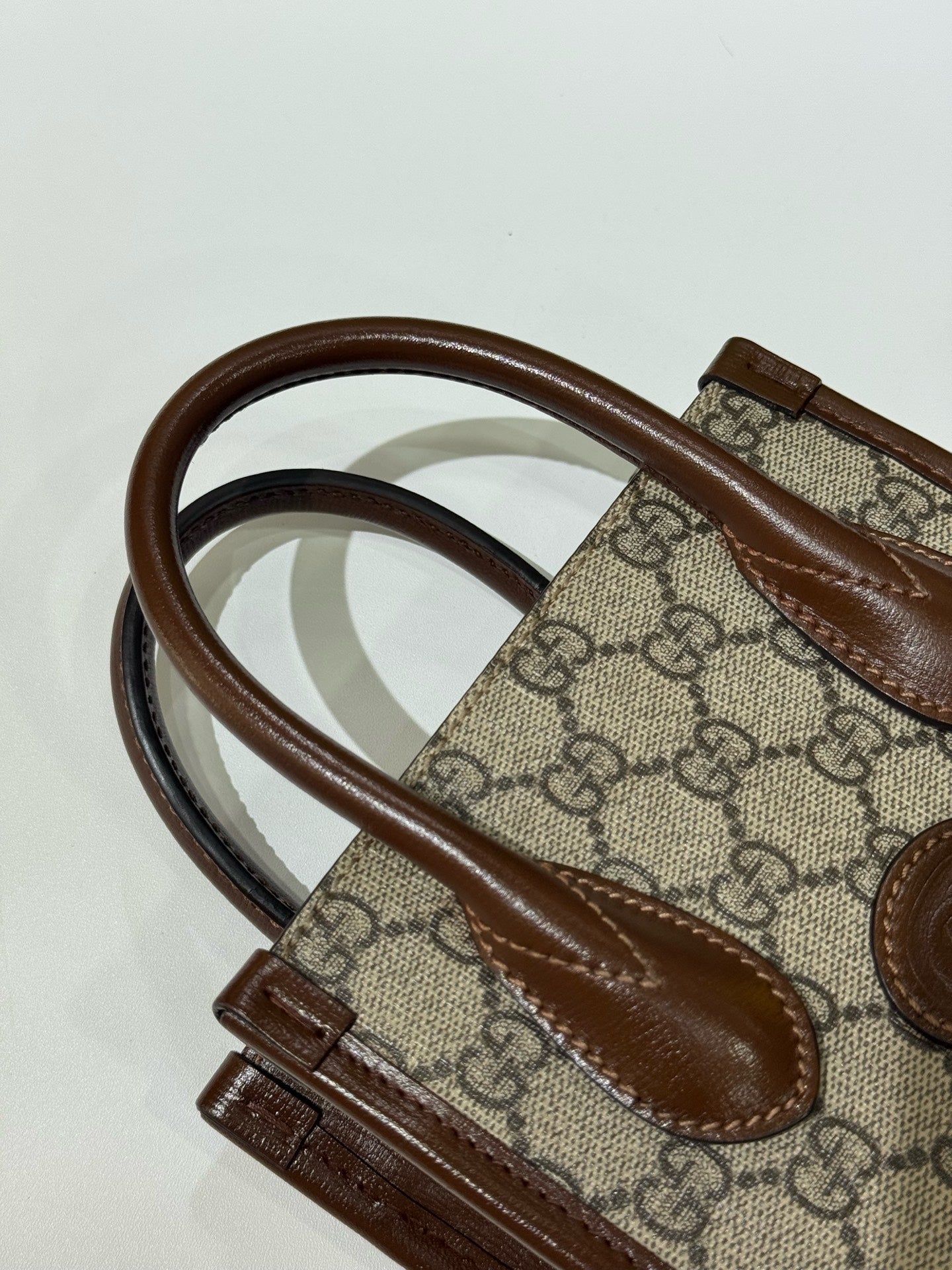 Gucci - GG Retro Mini Tote Bag - GG Supreme canvas with leather trim - Beige - (mini)