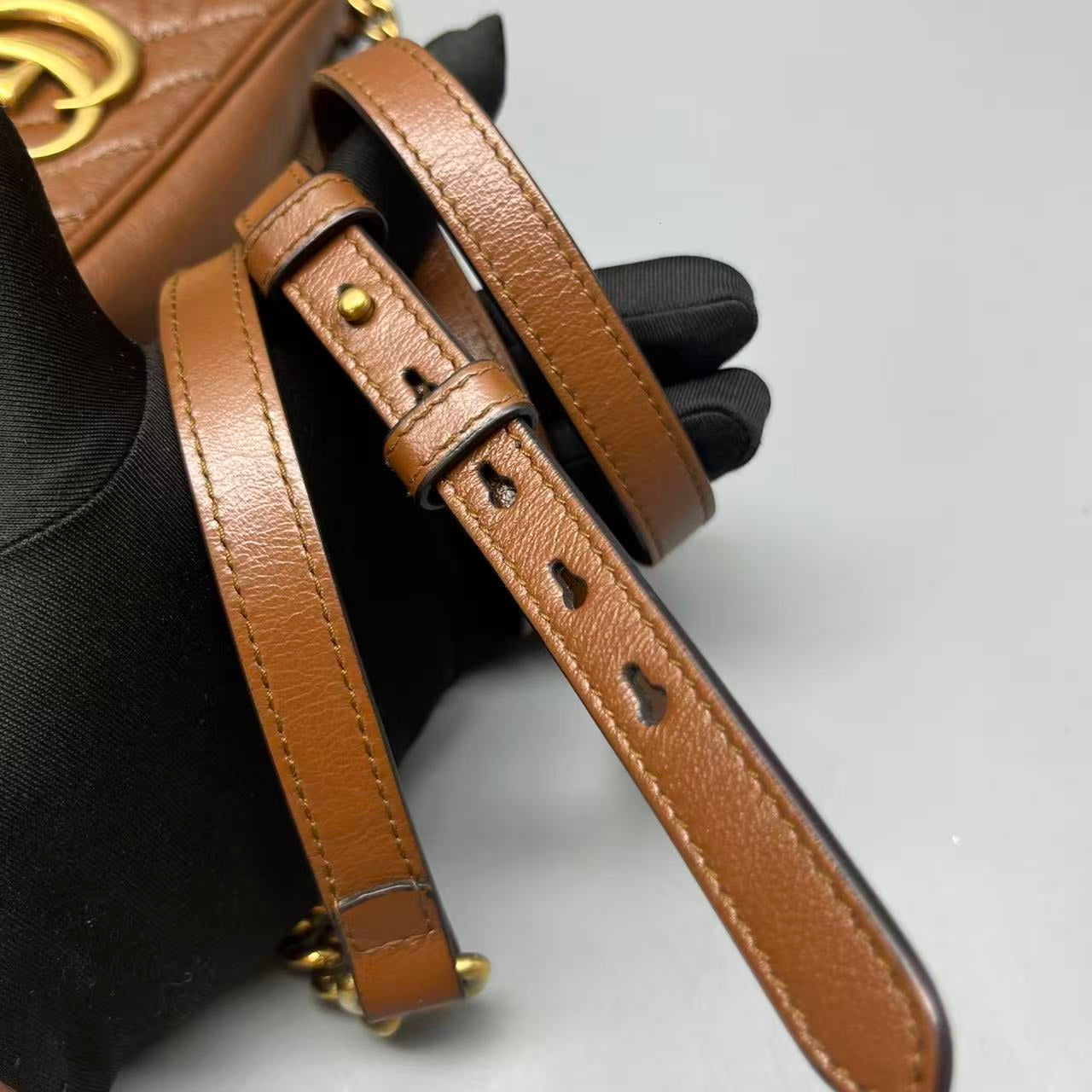Gucci - GG Marmont Small Camera Bag - Leather - Brown - (small)