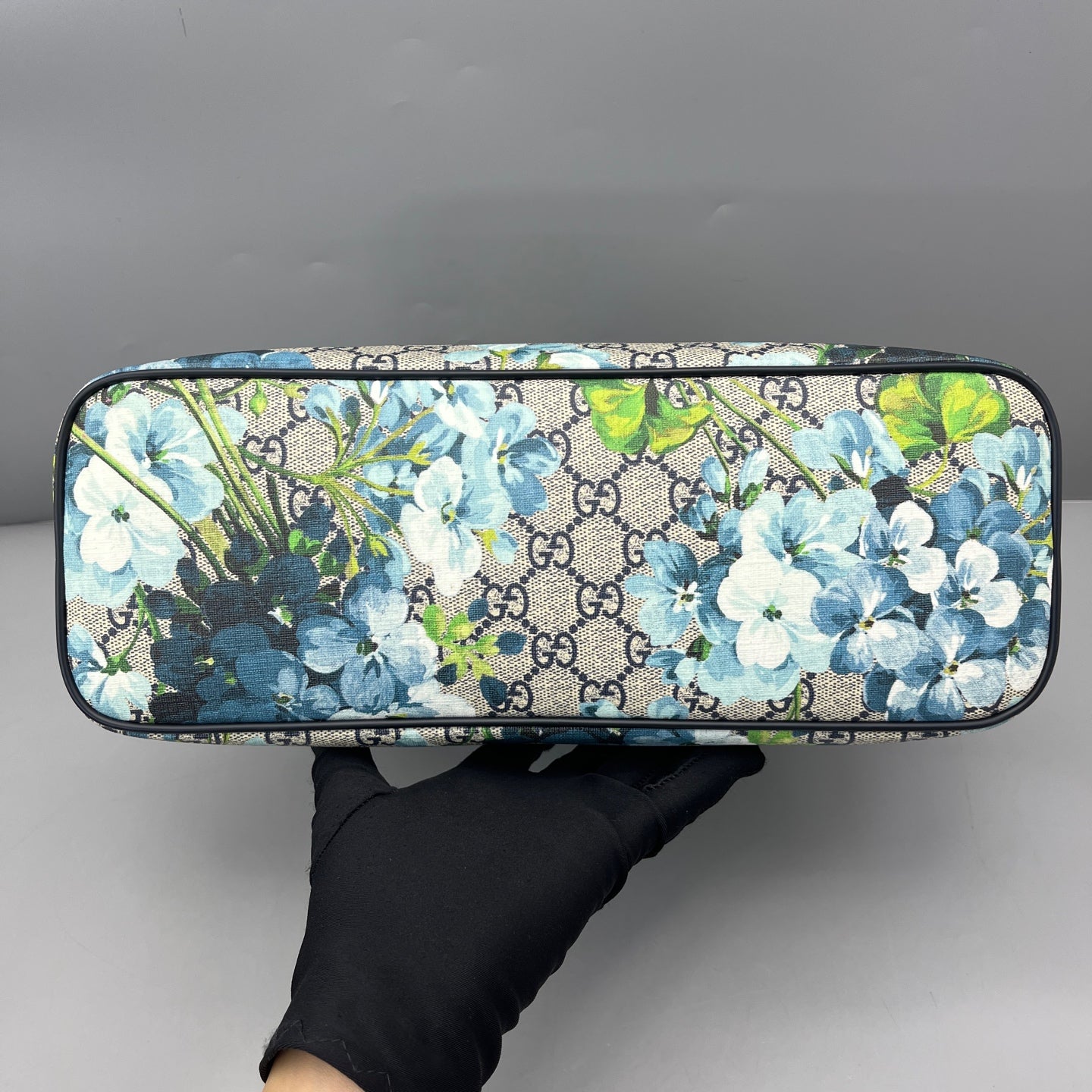 Gucci - Small GG Supreme Flora Tote Bag - Coated canvas and Leather - Blue - (Small)