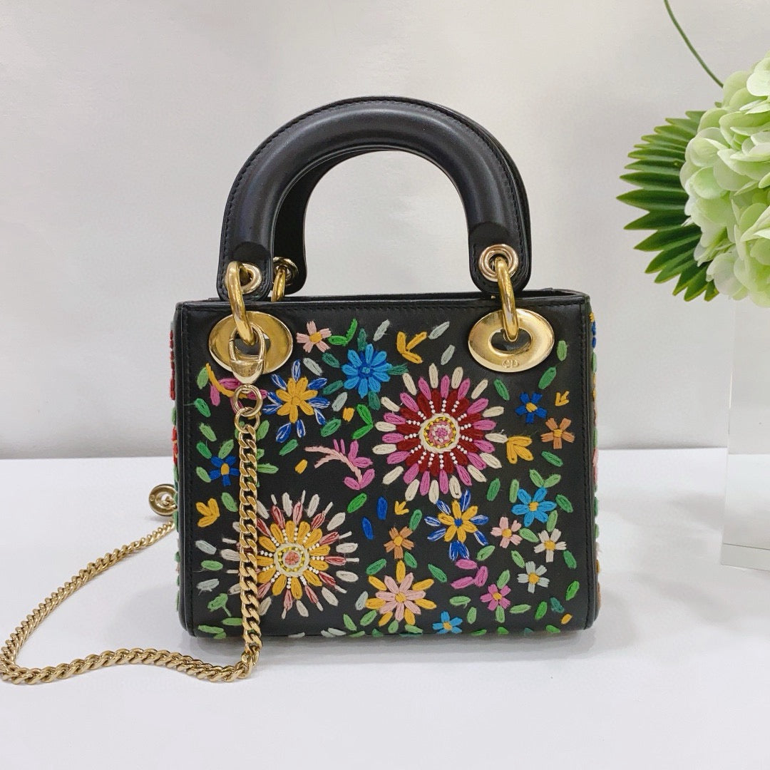 Dior - Lady Dior Mini - Leather - Black - (mini)