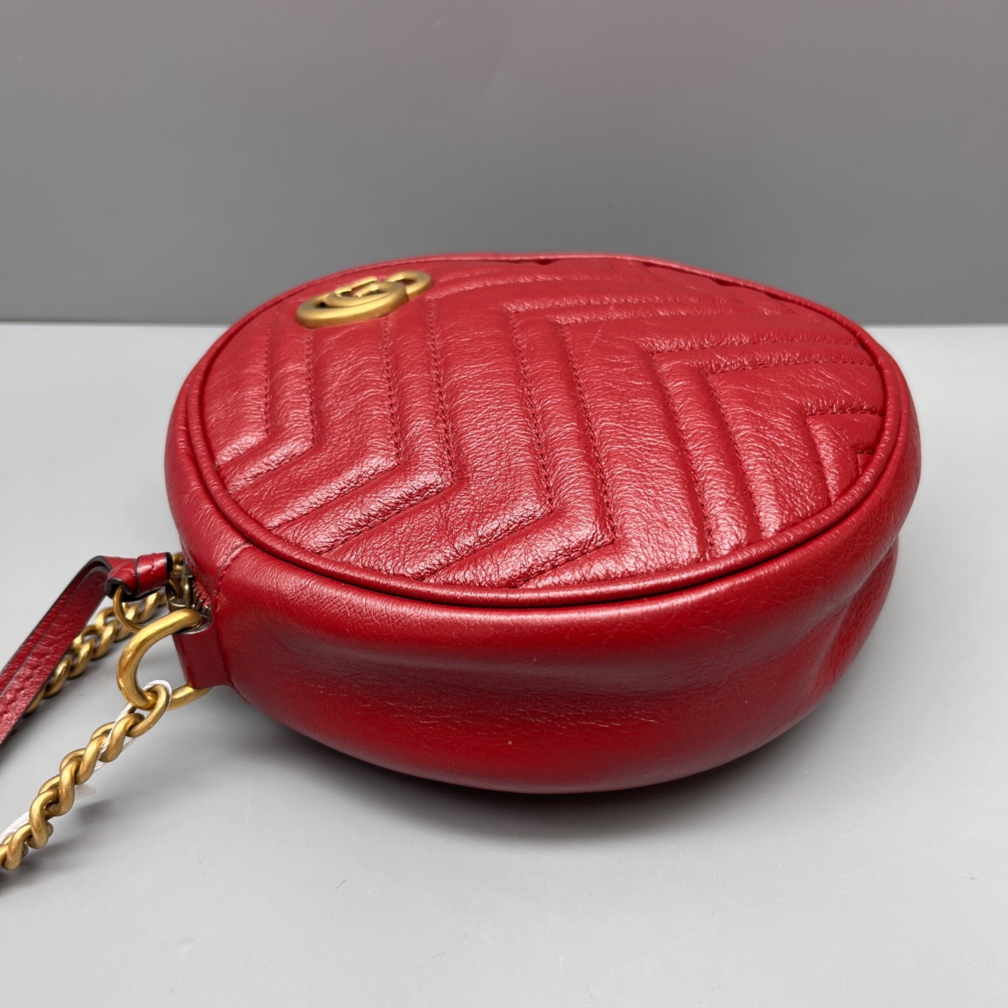 Gucci - Marmont Round Mini Bag - Leather - Red - (Mini)