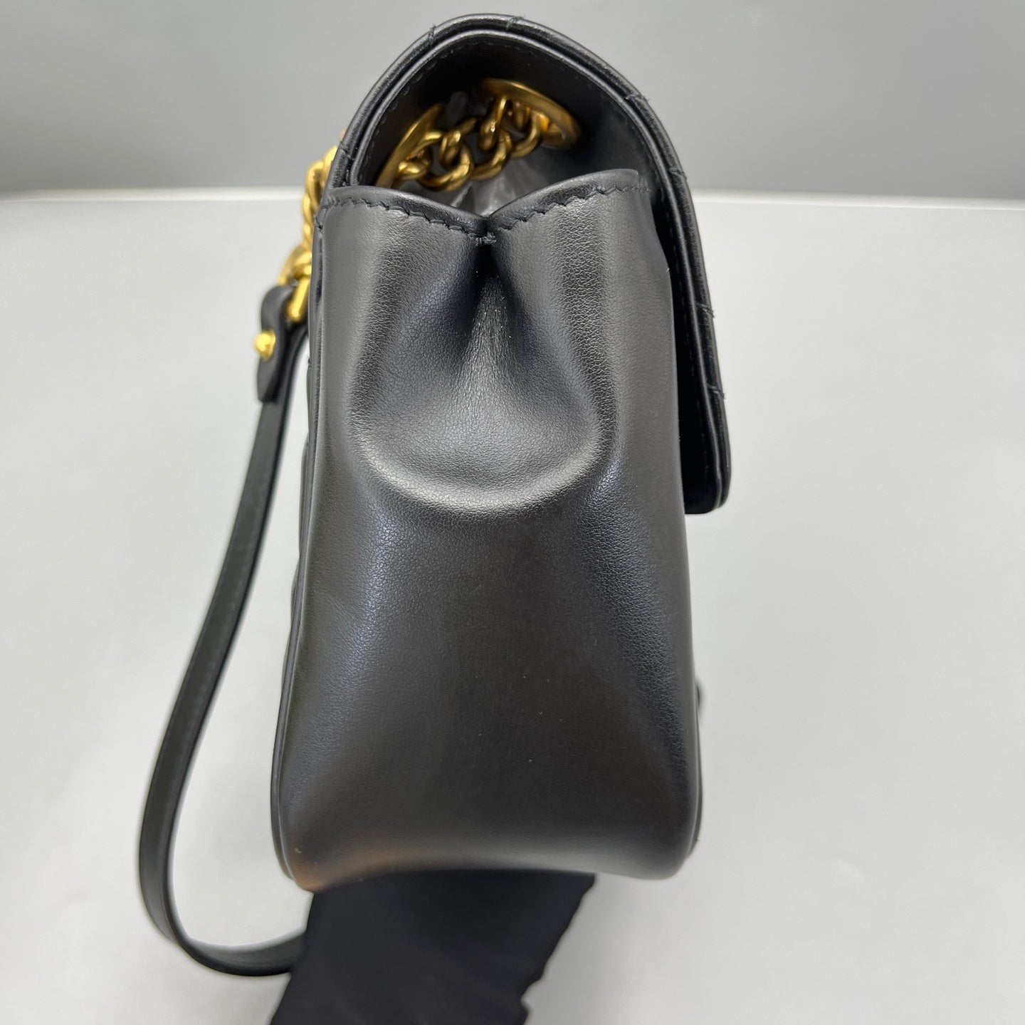 Gucci - GG Marmont Mini Flap Bag - Leather - Black - (mini)