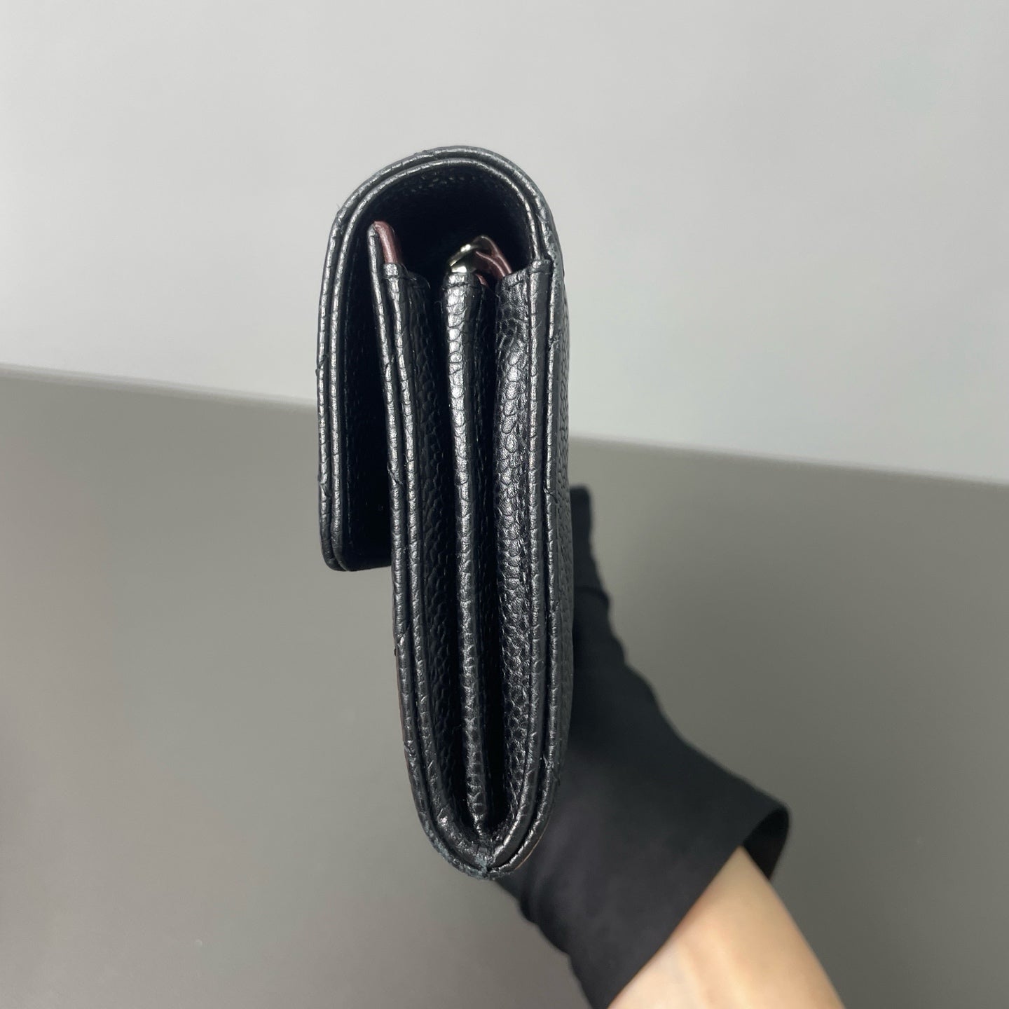 Chanel - Classic Flap Wallet - Grained calfskin leather - Black - (medium)