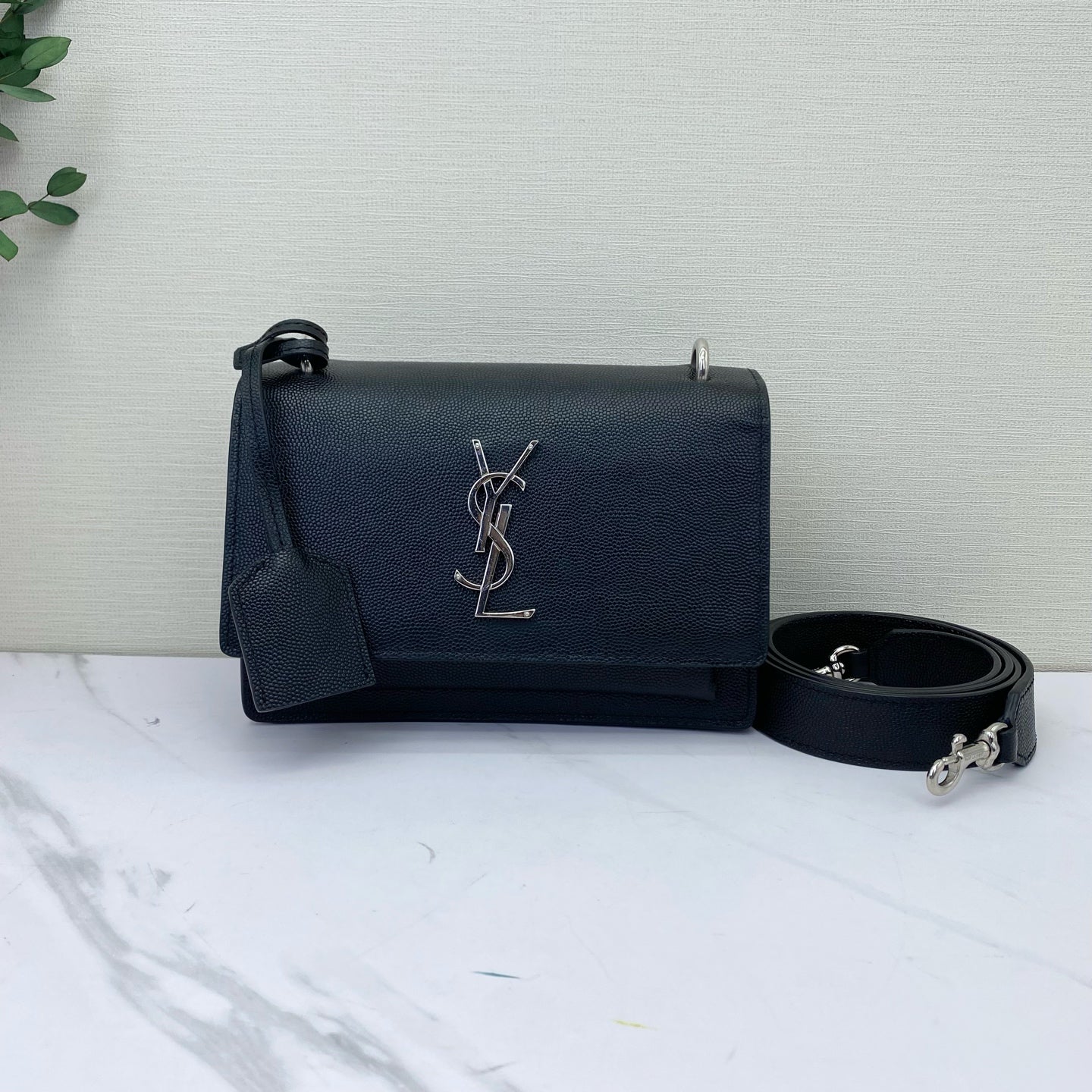 Saint Laurent - Sunset - Caviar leather - Black - (small)