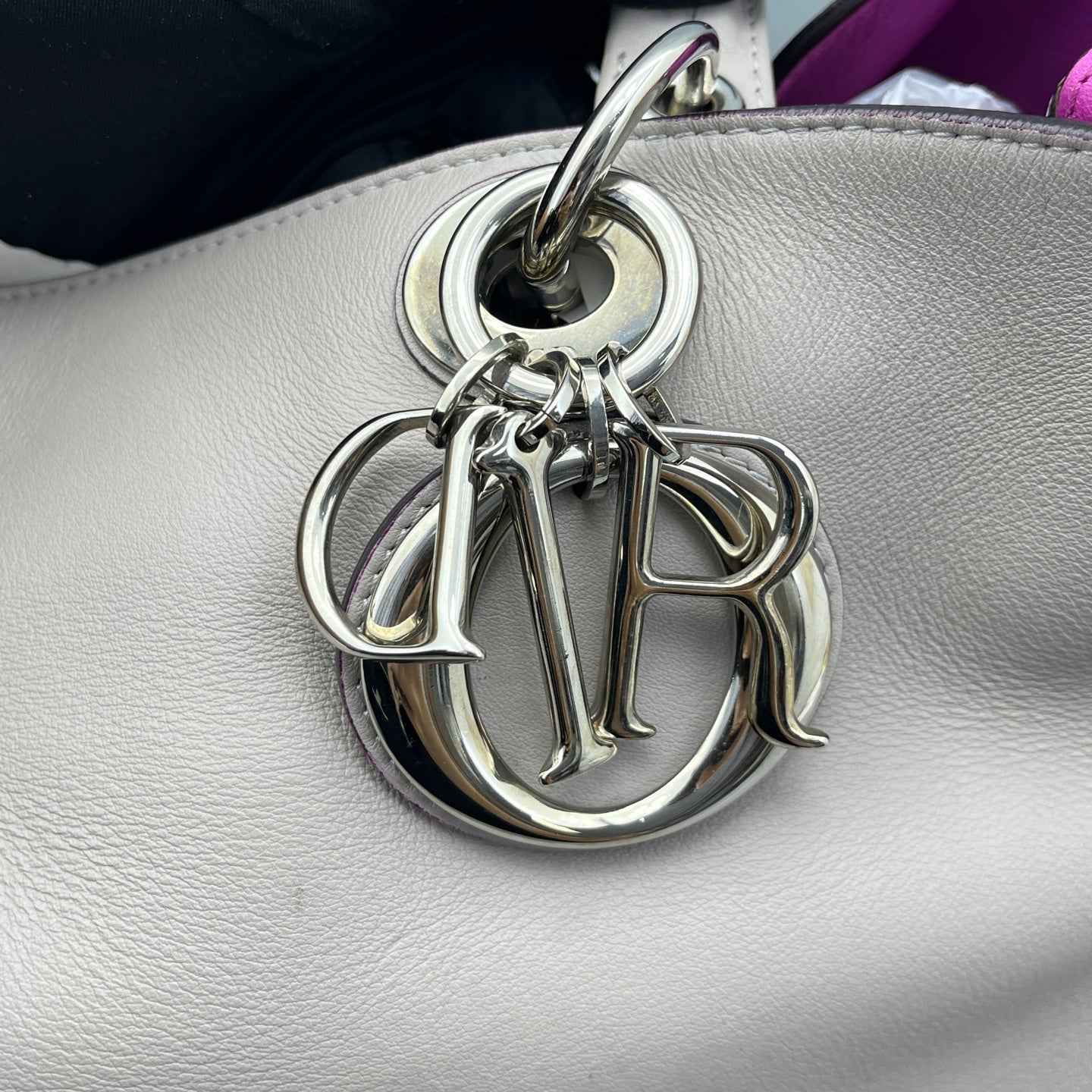 Dior - VIP Tote with Pouch - Leather - Grey - (large)