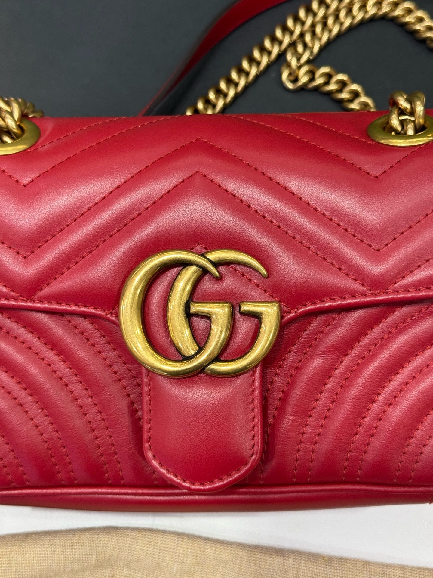 Gucci - GG Marmont Mini - Leather - Red - (mini)