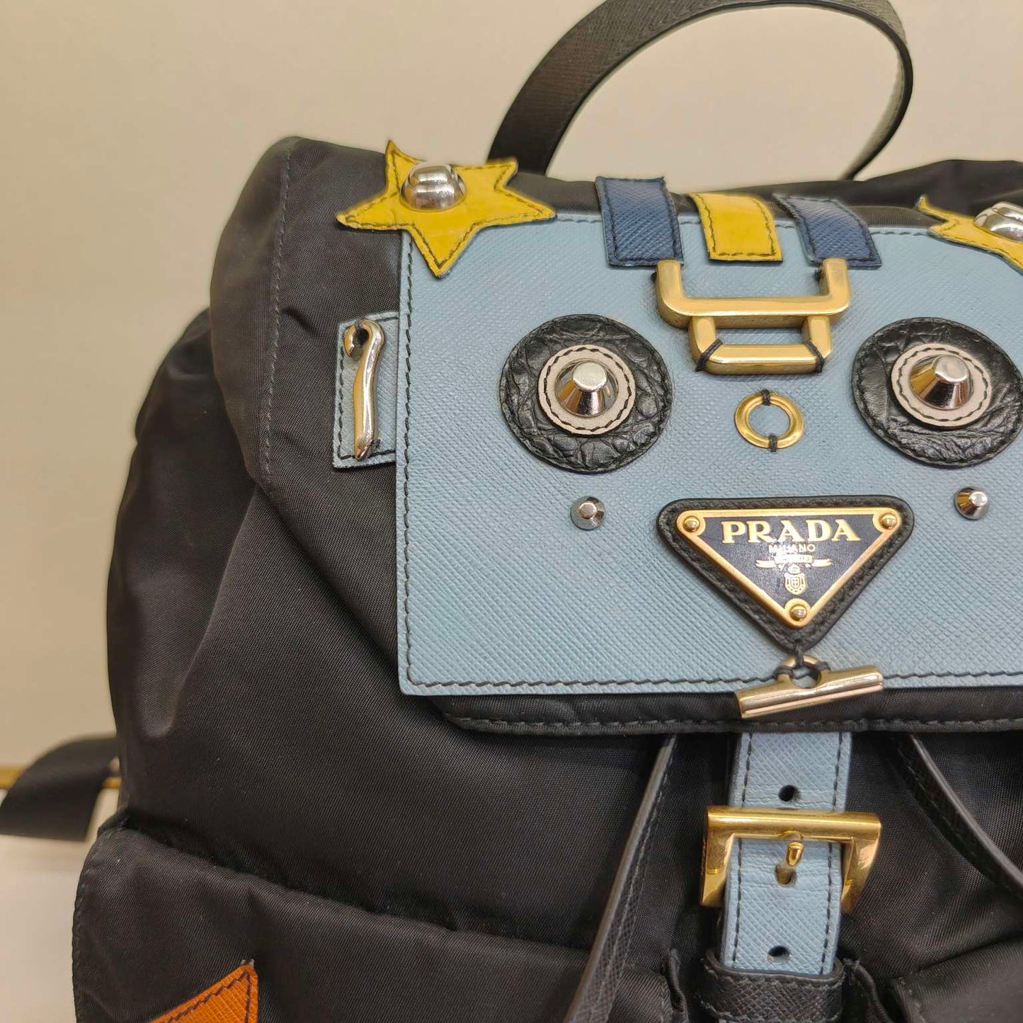 Prada - Robot Backpack - Nylon and Saffiano leather - Black - (medium)