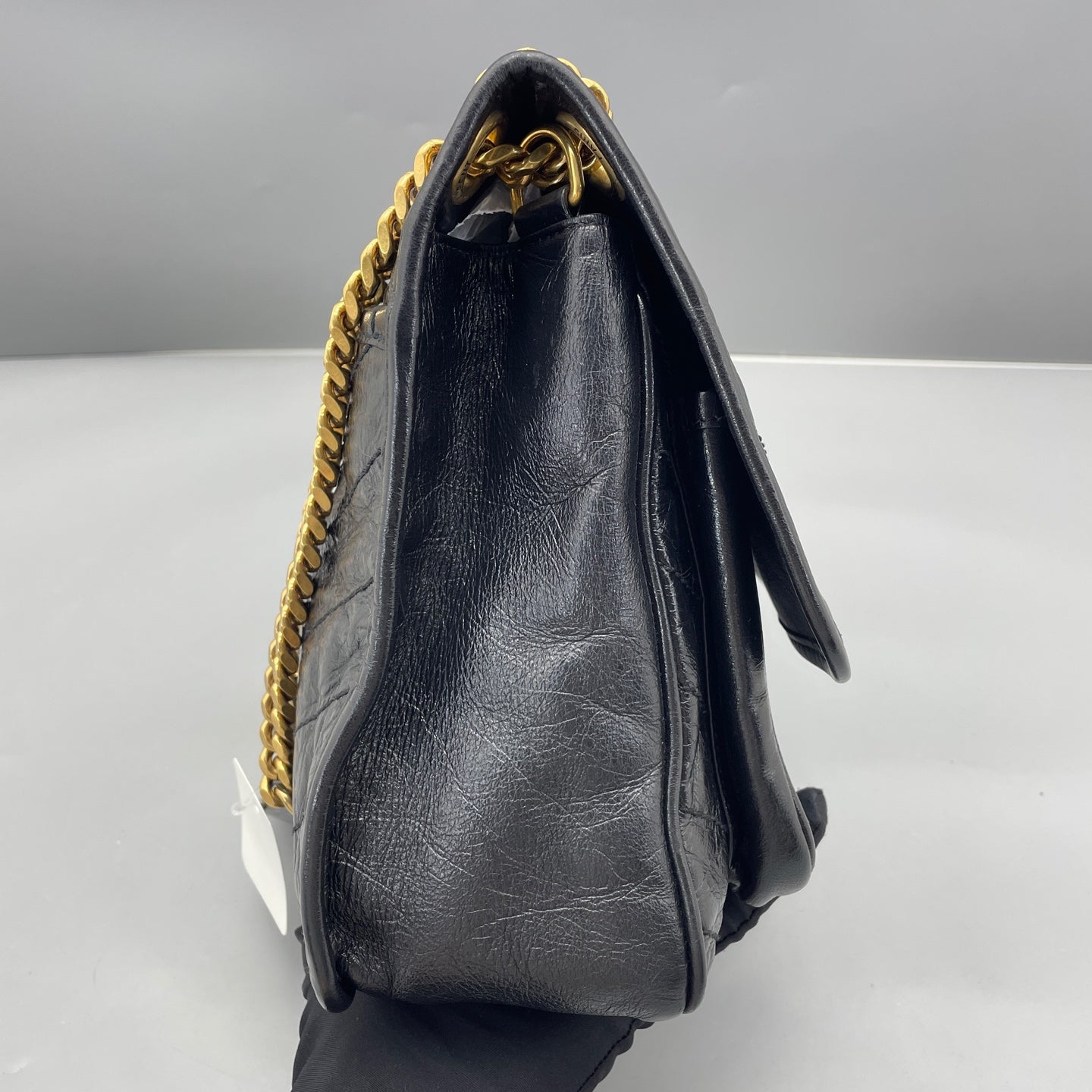 Saint Laurent - Niki - Crinkled leather - Black - (medium)