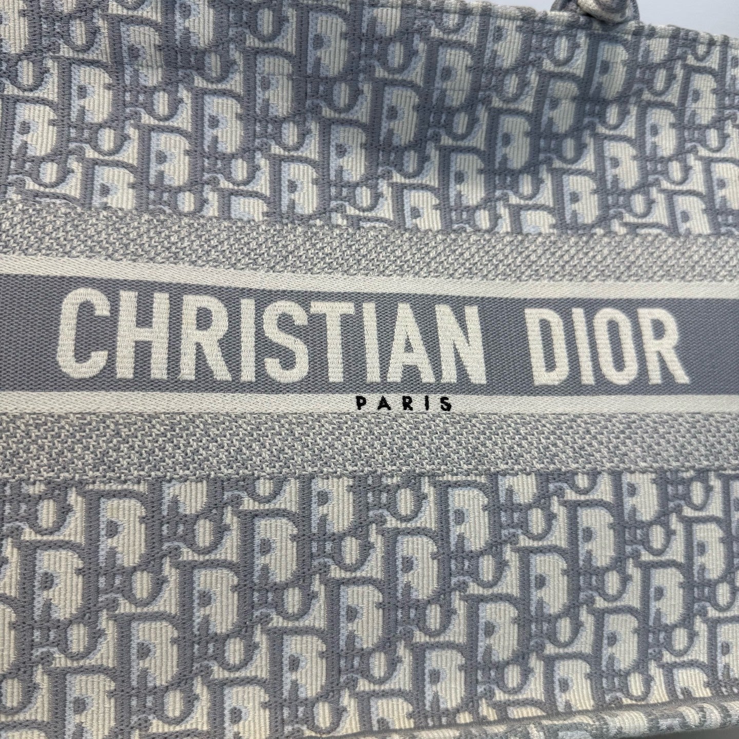 Dior - Book Tote - Embroidered canvas - Grey - (Medium)