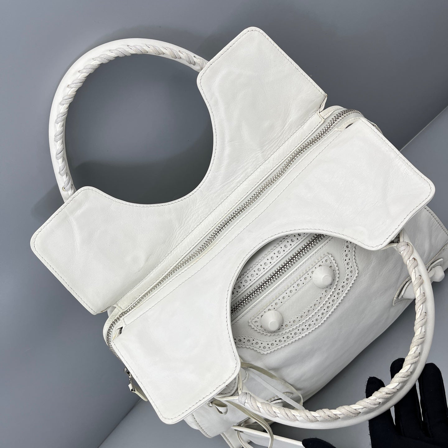 Balenciaga - Motorcycle Bag - Lambskin leather - White - (Large)