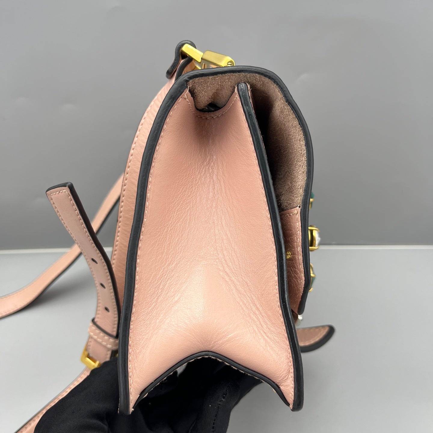 Miu Miu - Jeweled Flap Shoulder Bag - Leather - Pink - (small)