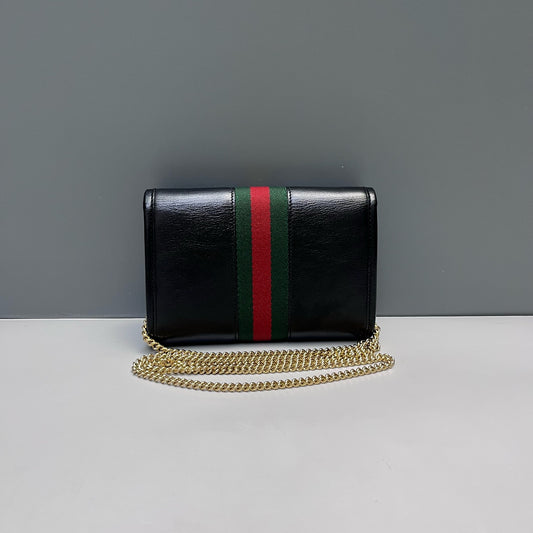 Gucci - Rajah Chain Bag - Leather - Black - (Mini)