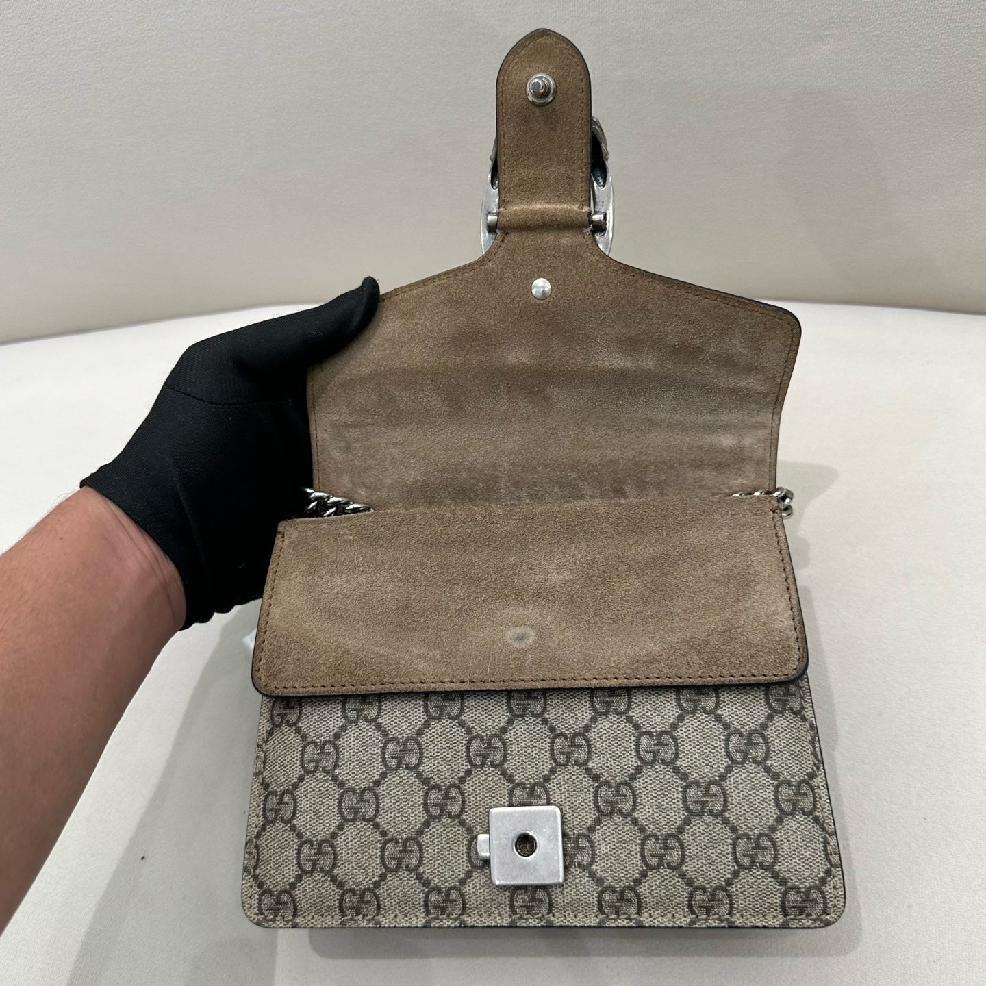 Gucci - Dionysus Super Mini Bag - GG Supreme coated canvas with suede trim - Beige - (super mini)